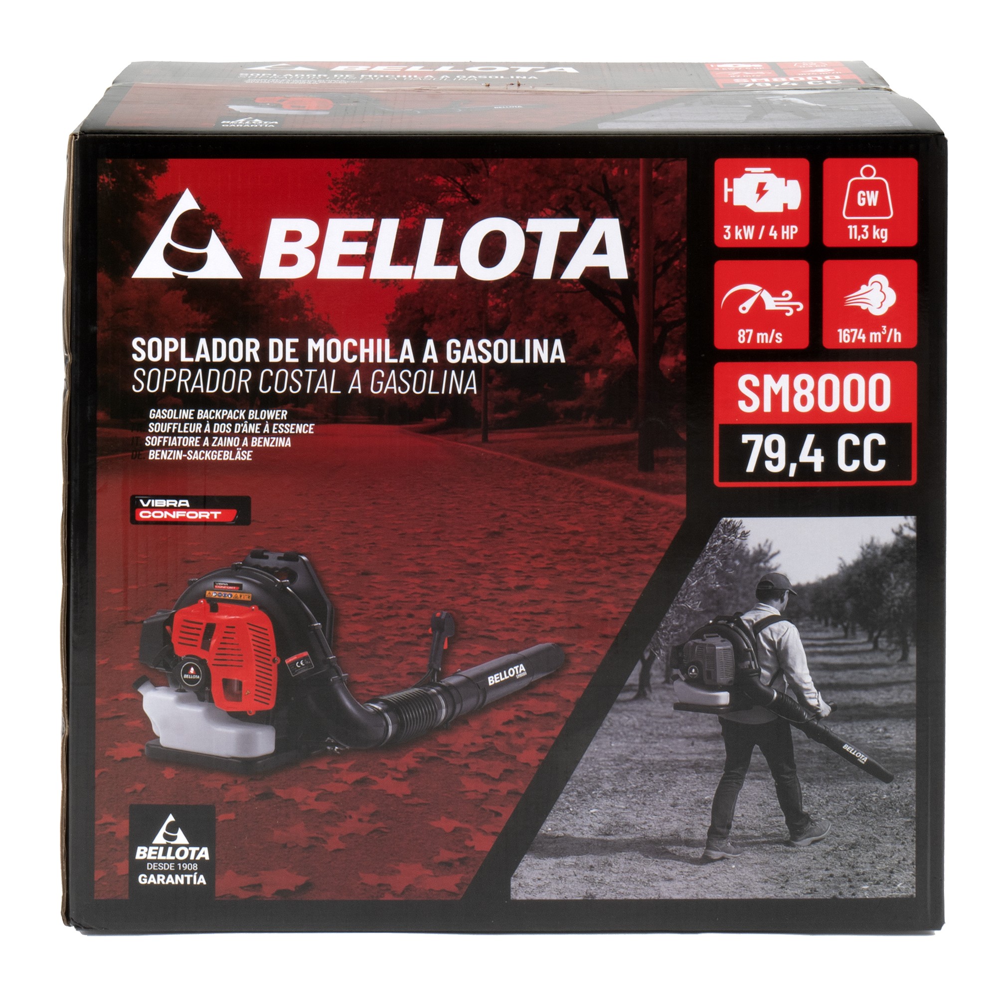 Soplador de mochila a gasolina 79,4 cc / SM8000E