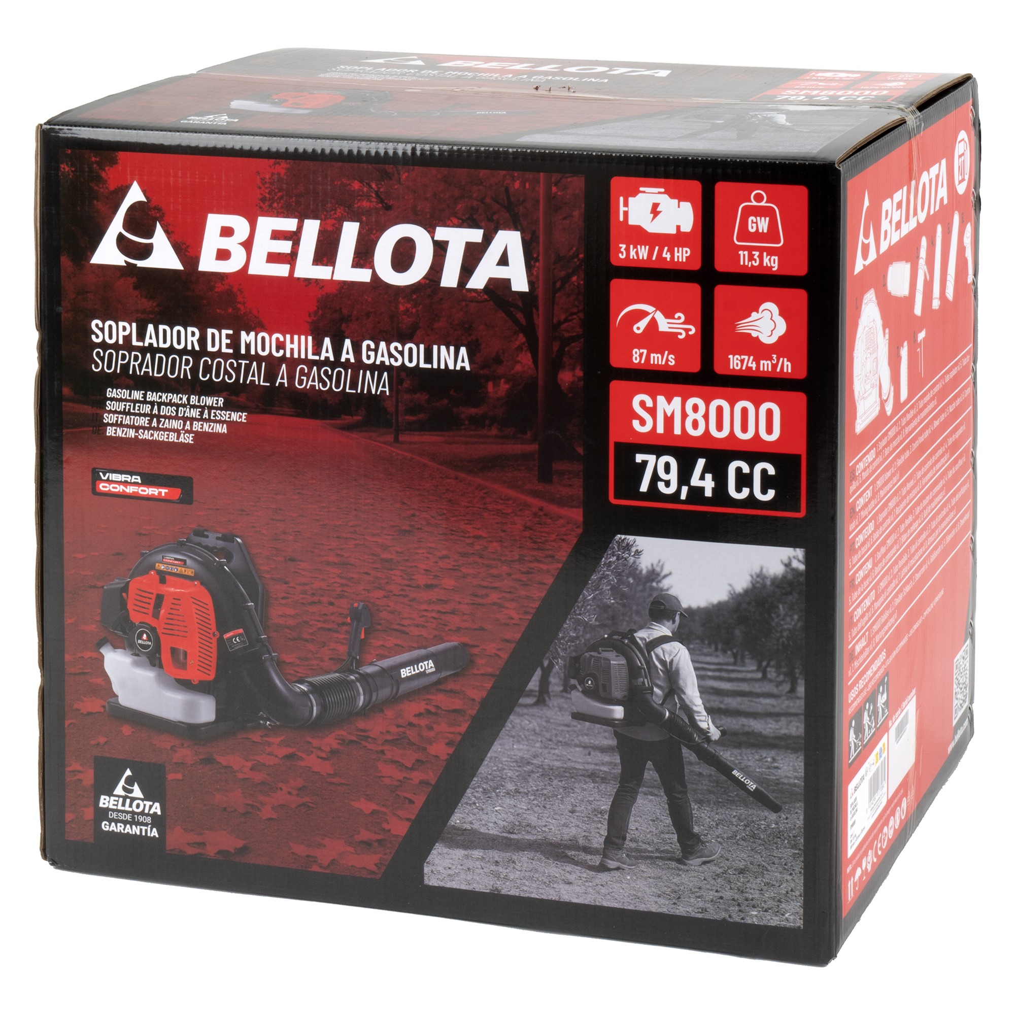 Soplador de mochila a gasolina 79,4 cc / SM8000E