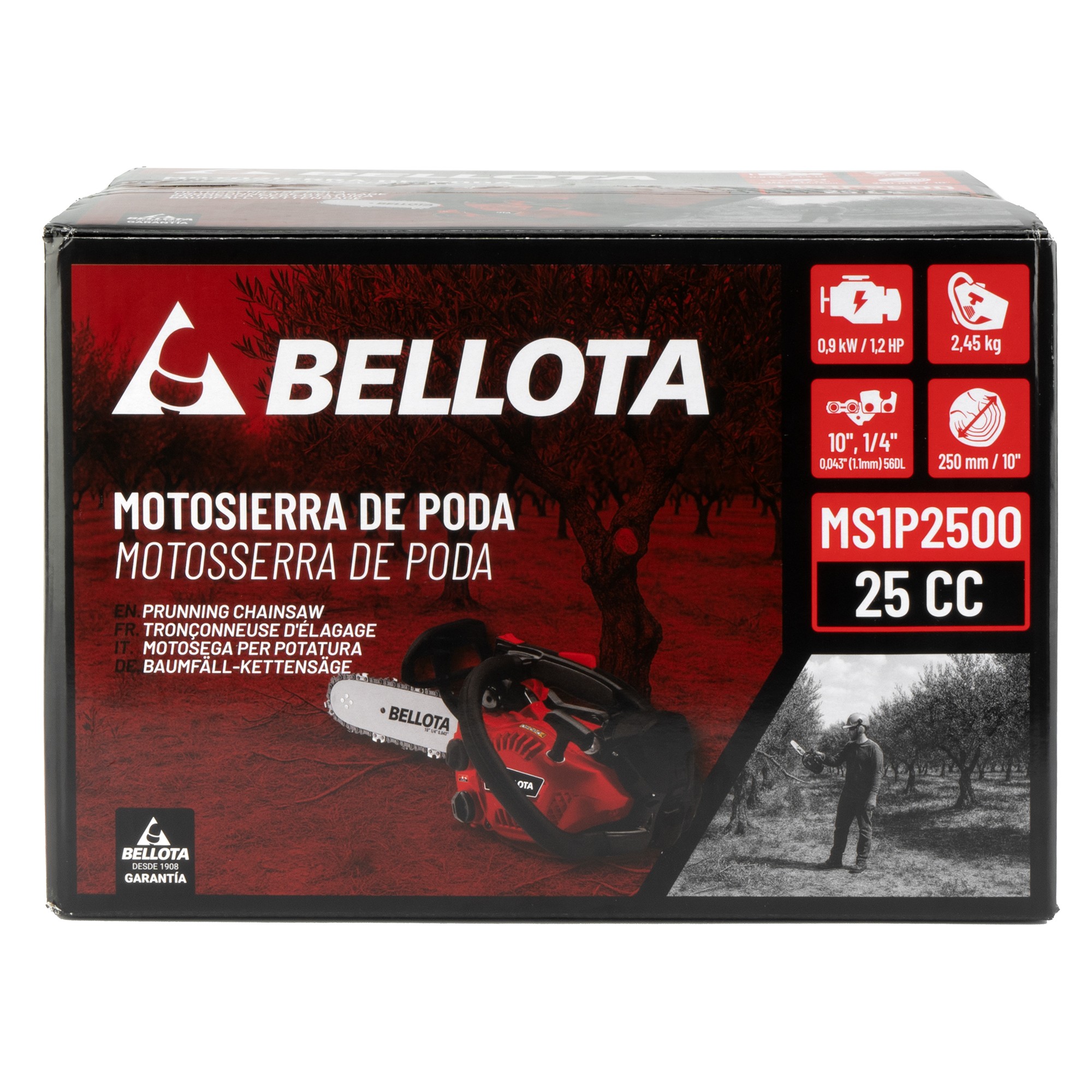 Motosierra de poda de 1 mano a gasolina 25cc / MS1P2500E