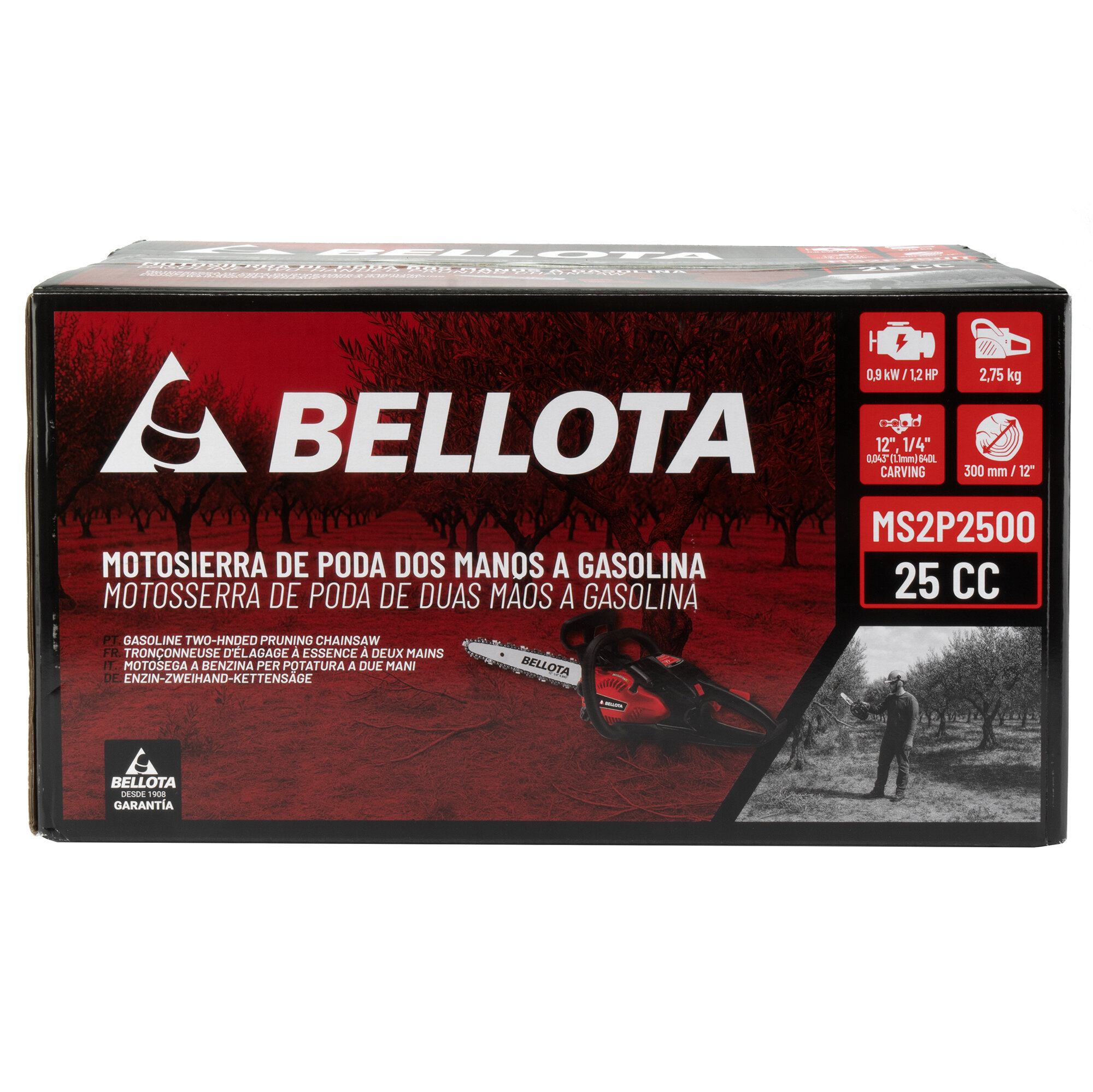 Motosierra de poda de 2 manos a gasolina 25cc / MS2P2500E