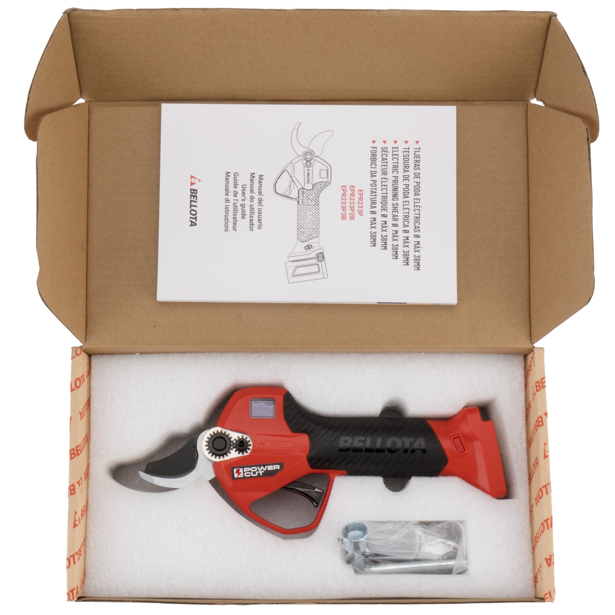 Tijera de poda eléctrica sin cable, POWER CUT con batería de Litio Ion y apertura máxima de 33mm / EPR233P