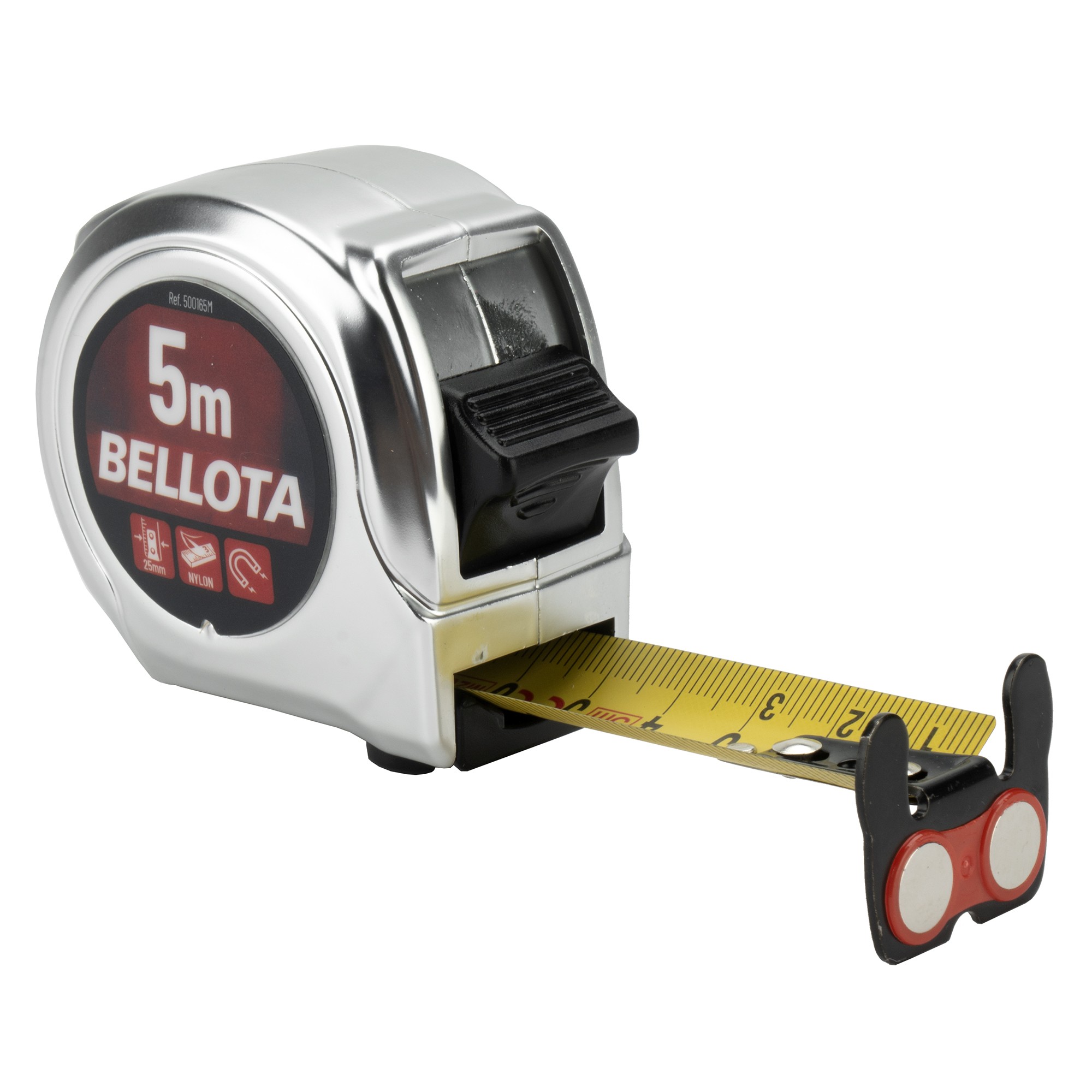 Flexómetro cromado con imán para trabajos de medición / 50016M