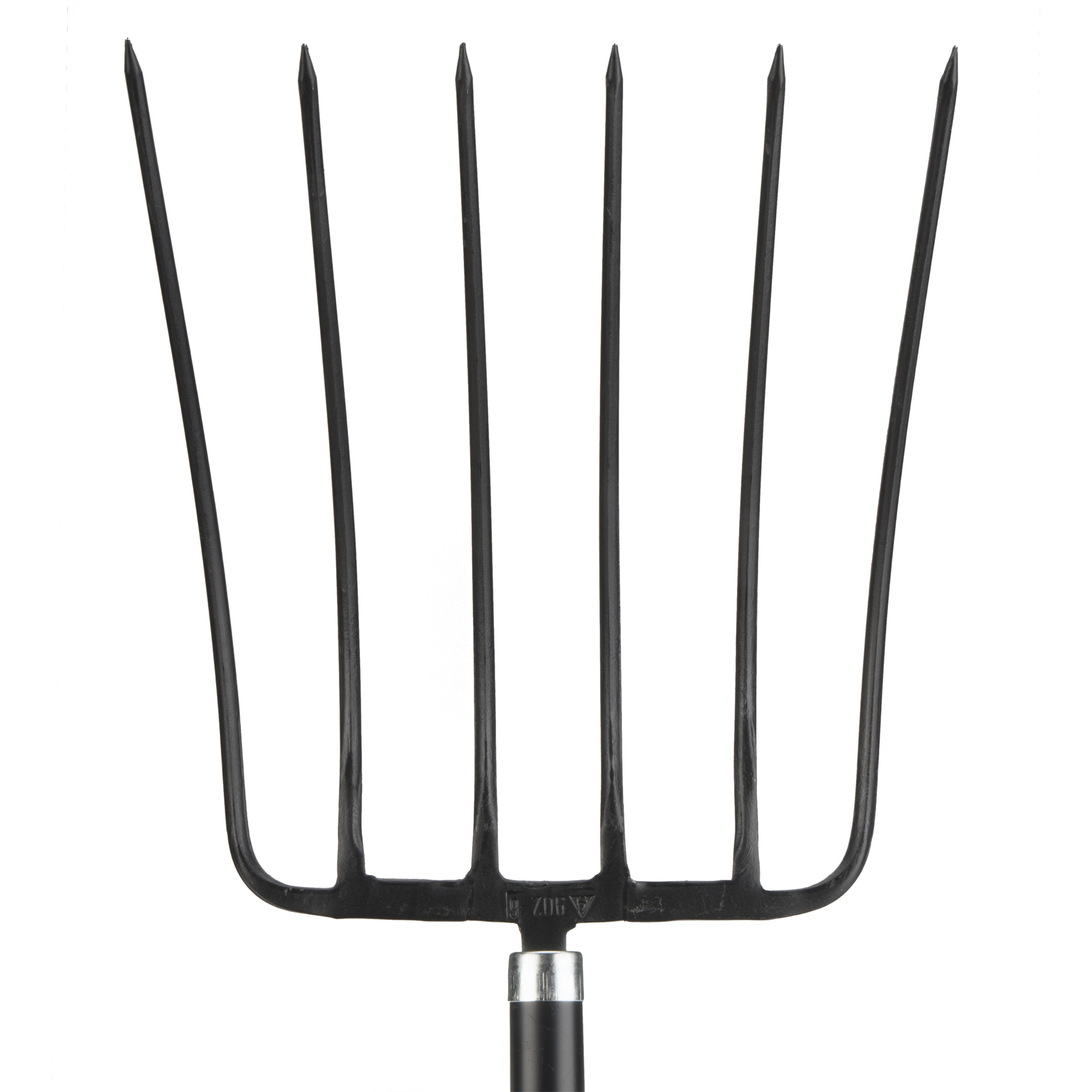 Horca forjada de 6 púas para recoger heno y estiércol y trasladar grandes cantidades de materiales ligeros / 9026A