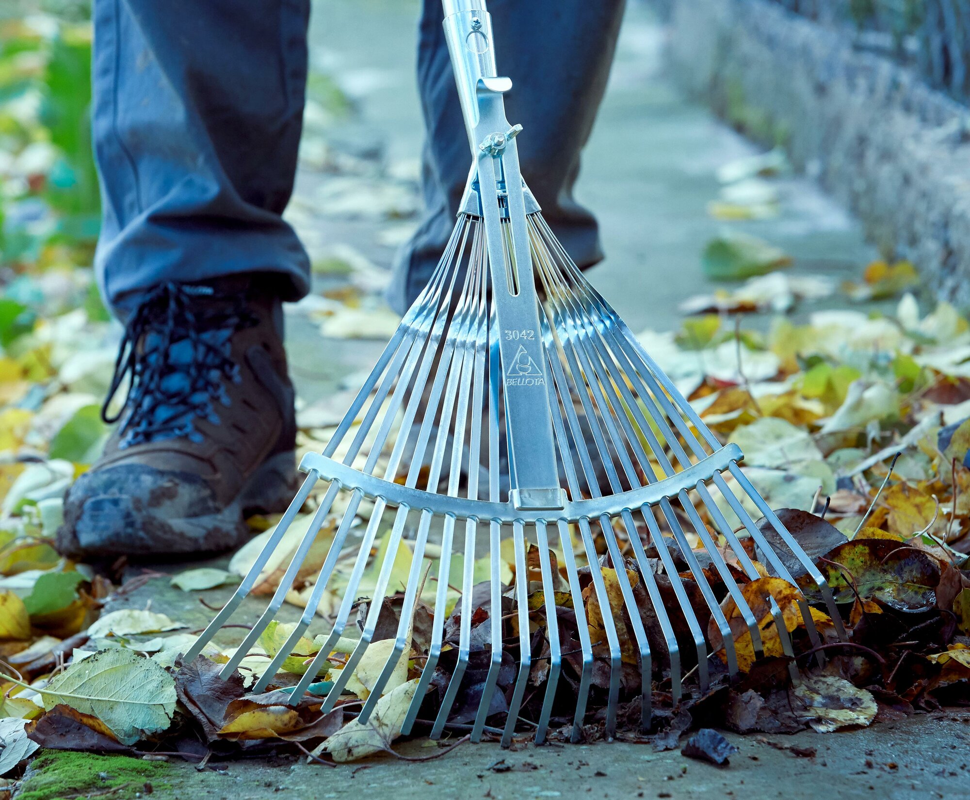 Escoba ajustable púa plana para limpieza de césped sin mango / 3042
