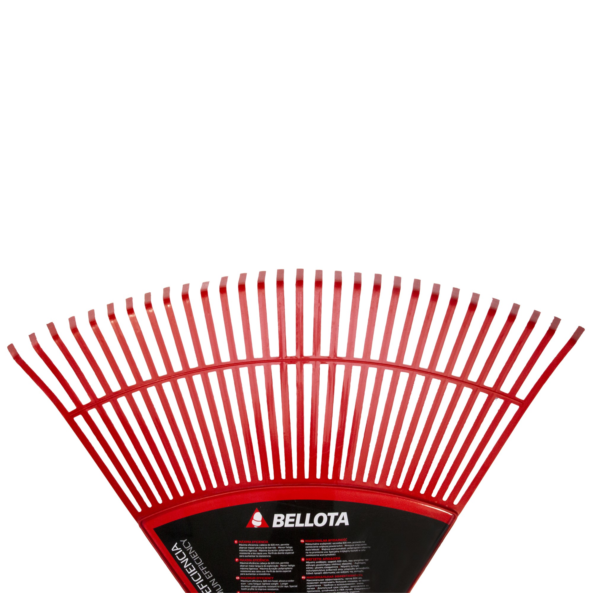 Escoba de plástico extragrande púa plana para limpieza de césped con mango madera FSC / 303432CM