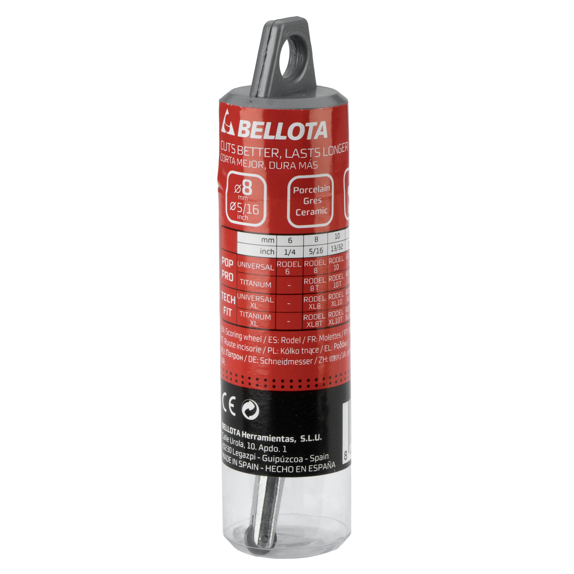 Rodel diámetro 8mm tamaño XL para corte de gres, porcelánico y cerámica, válido para Tech y FIT80 / RODELXL8
