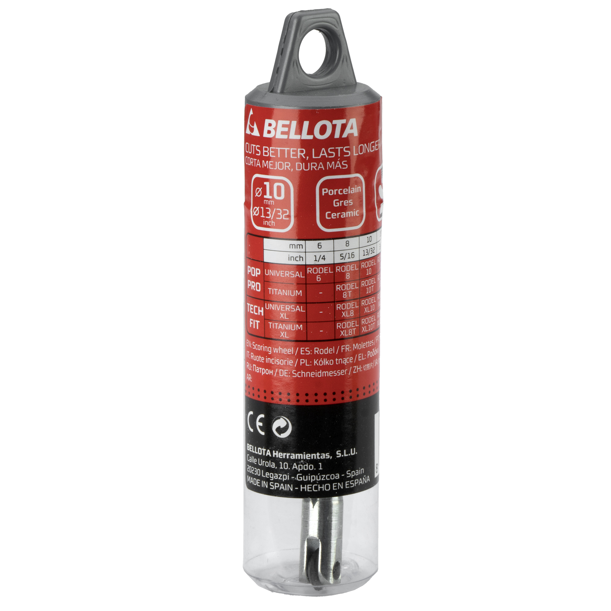 Rodel diámetro 10mm tamaño XL para corte de gres, porcelánico y cerámica, válido para Tech y FIT / RODELXL10