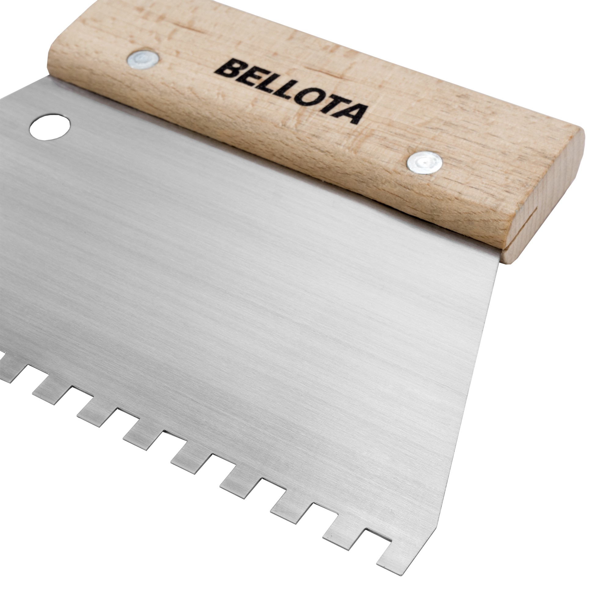 Peine espátula diente castillo con mango madera para trabajos de alicatado y solado / 5877