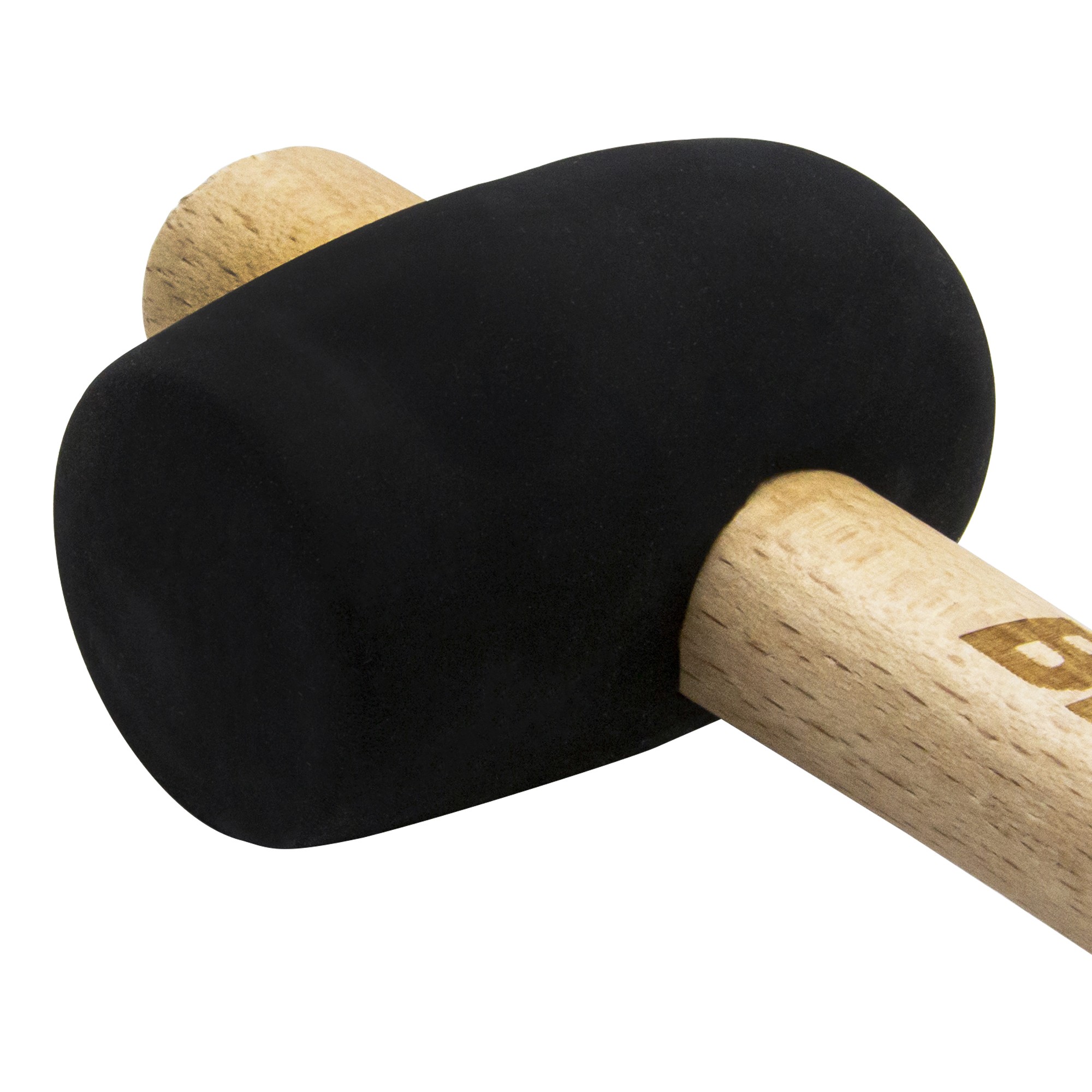 Maceta de goma negra con mango madera para trabajos de alicatado y soldado / 8053