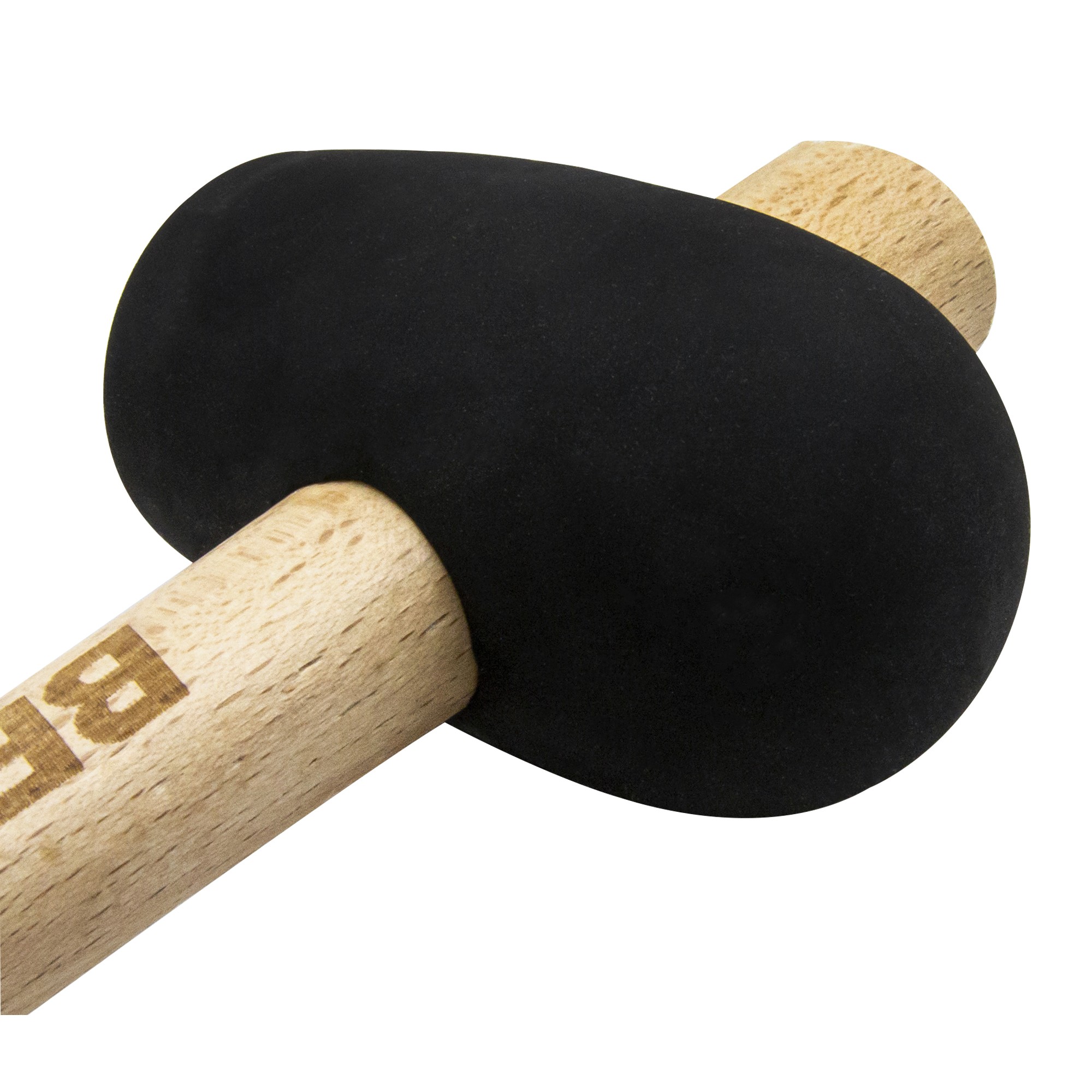 Maceta de goma negra con mango madera para trabajos de alicatado y soldado / 8053