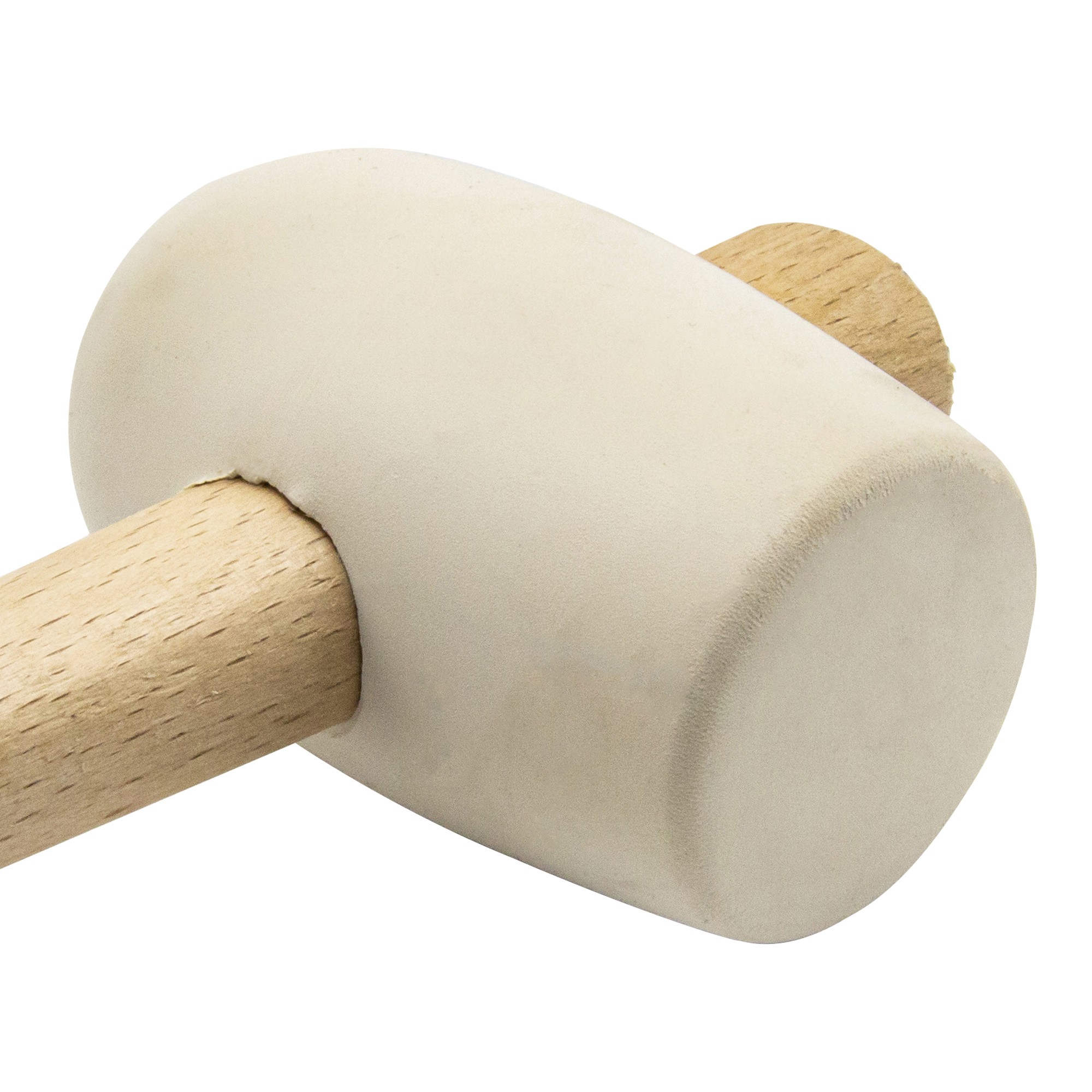 Maceta de goma blanca con mango de madera para trabajos de alicatado y soldado/ 8054