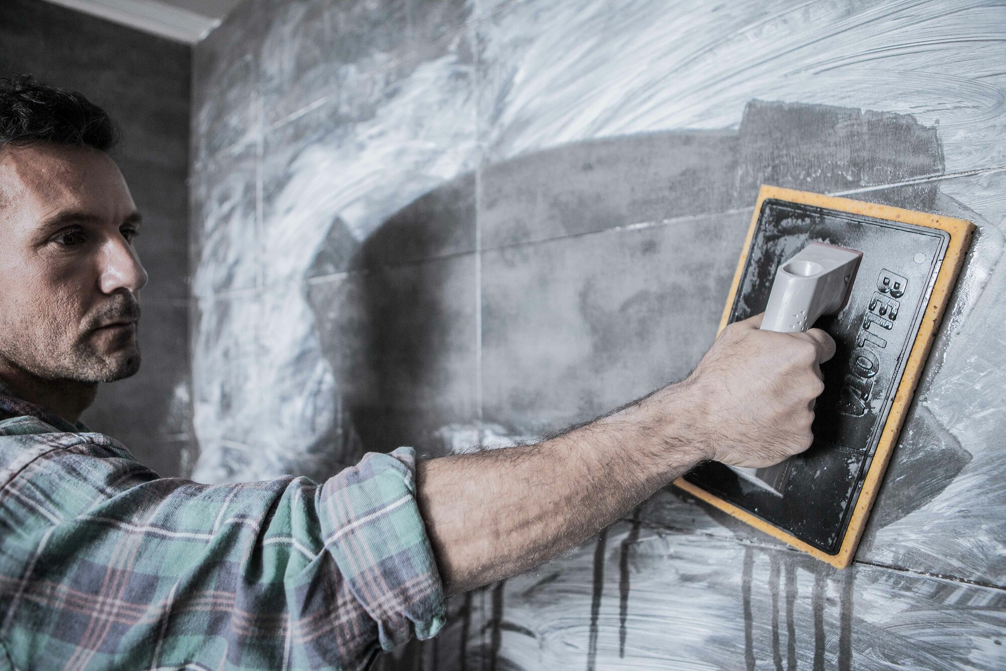 Talocha esponja de gran absorción con mango de plástico para trabajos de limpieza / 5888