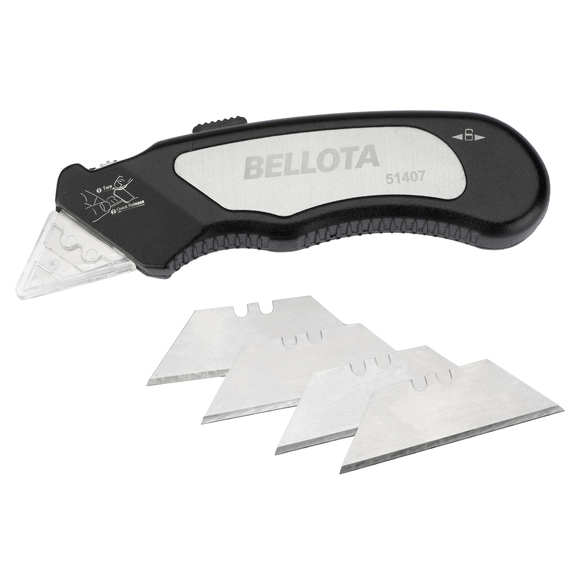Cutter metálico con hoja trapezoidal de 19 mm para instalación de placa y trabajos de corte / 51407