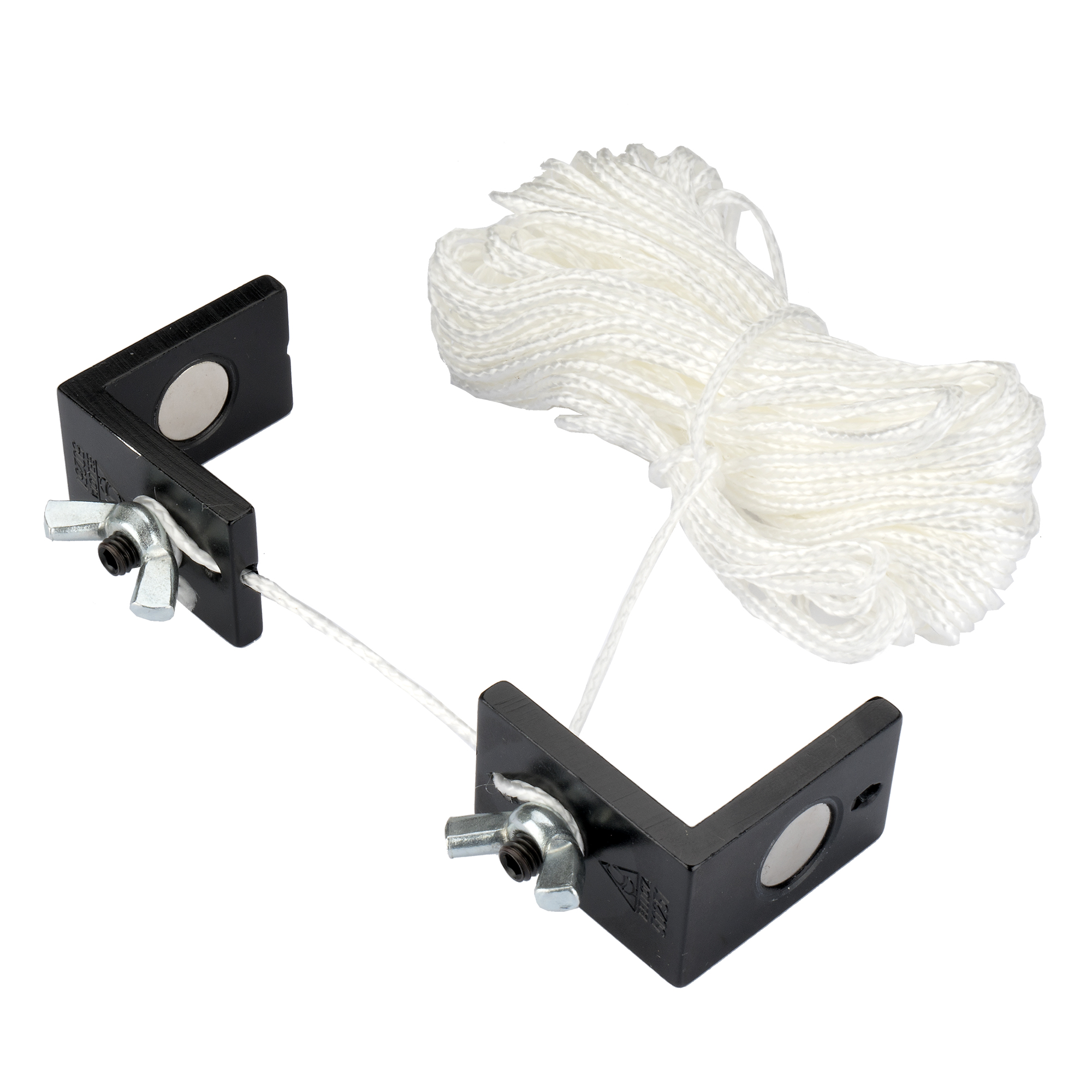 Escuadras con imán e hilo para trabajos de alineado de ladrillos en albañilería / 50251