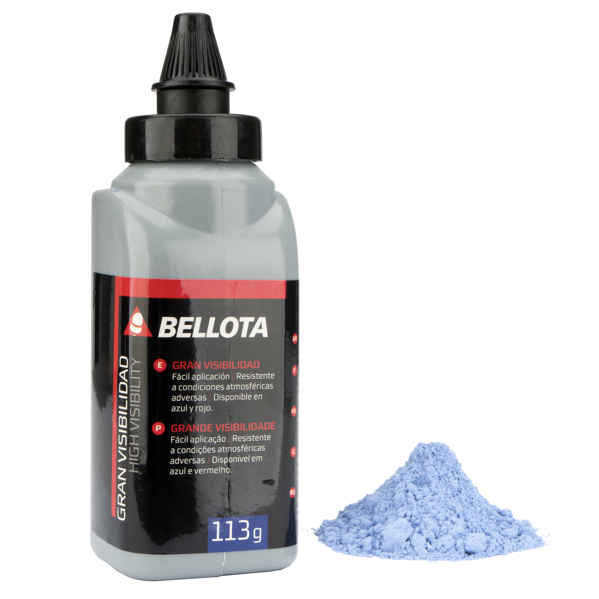 Kit tiralíneas con carcasa de plástico semitransparante más polvo trazador azul para trabajos de marcaje / 50222