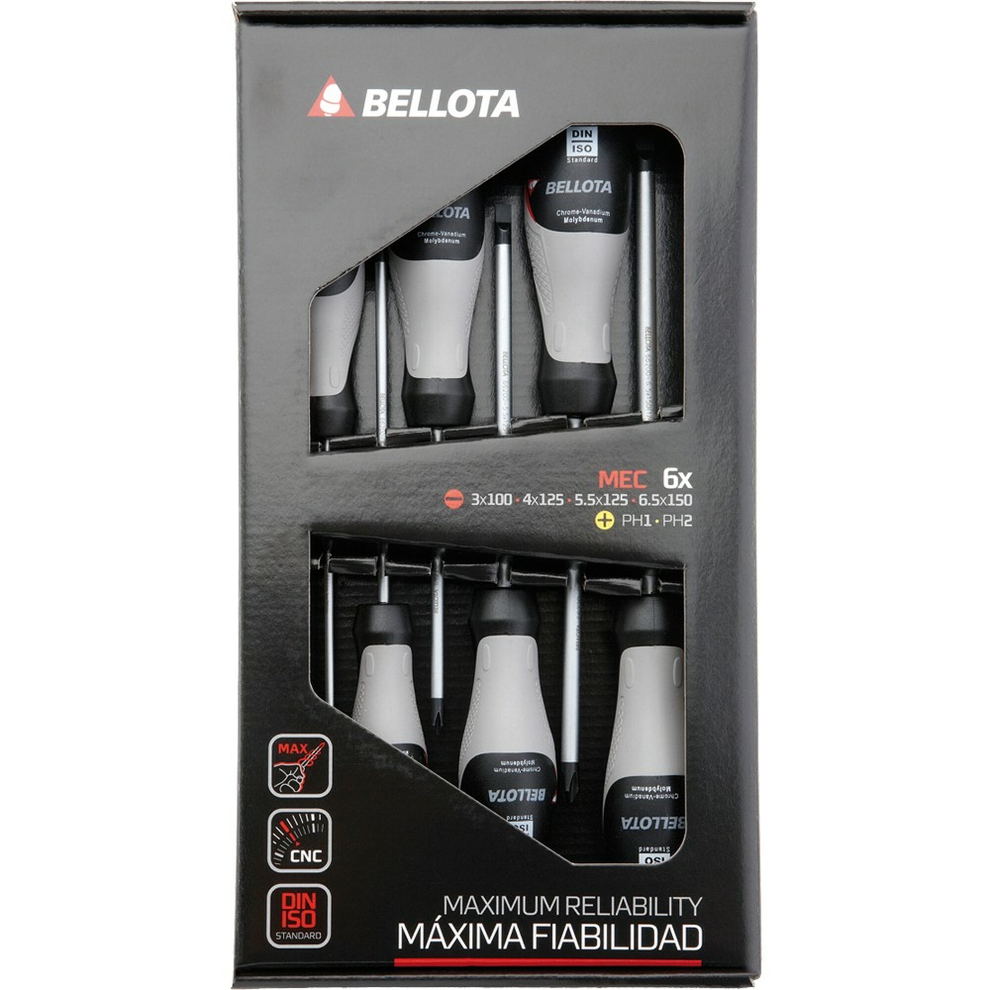 Juego destornilladores mecánico de 6 piezas para apretar y soltar tornillos / 66292