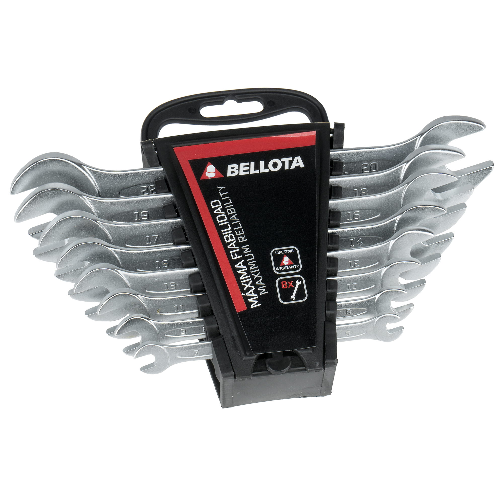 Juego clip de llaves fijas forjadas en acero CrV para apriete y ajuste / 6490