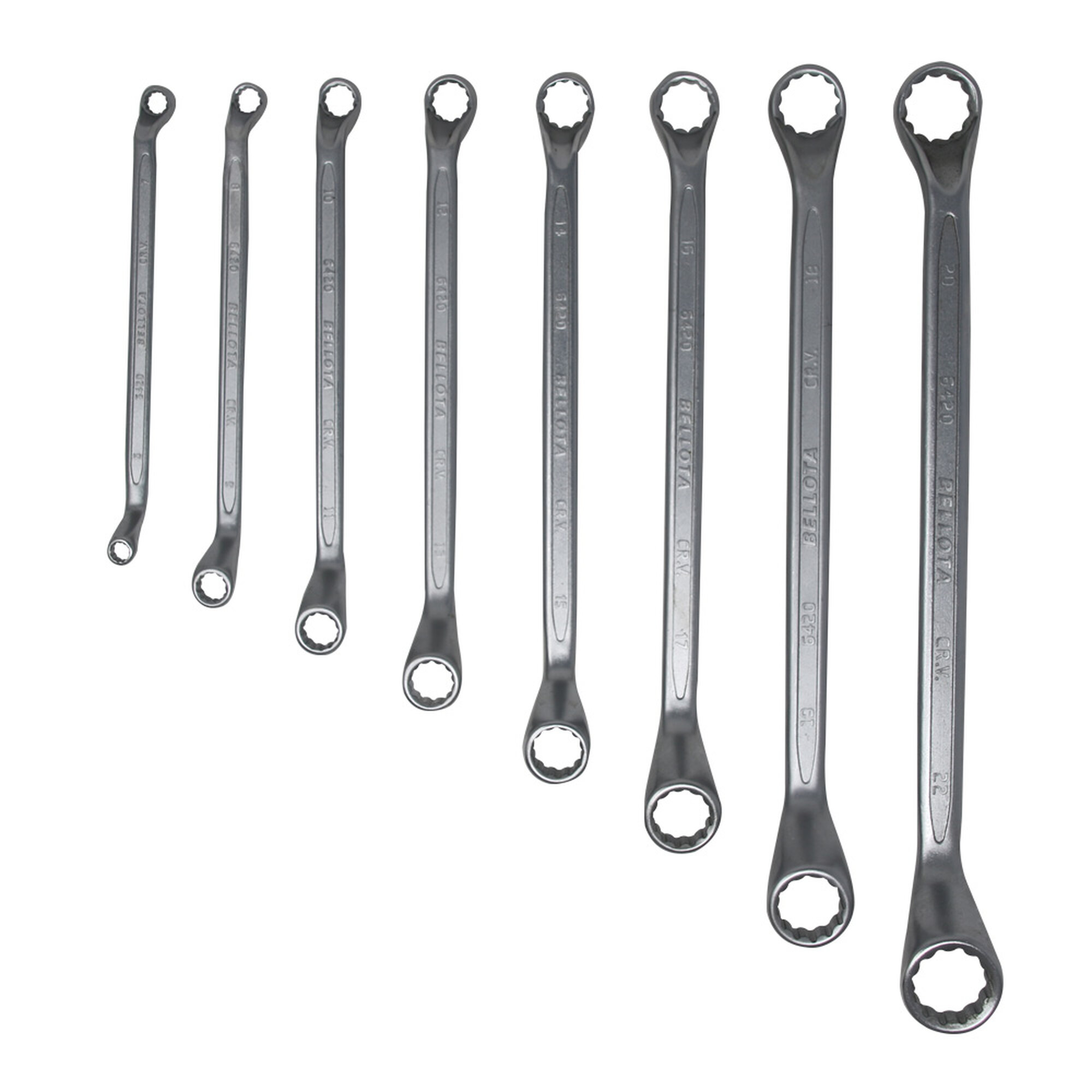 Juego bolsa de llaves estrella acodadas forjadas en acero CrV para apriete y ajuste / 6492BS