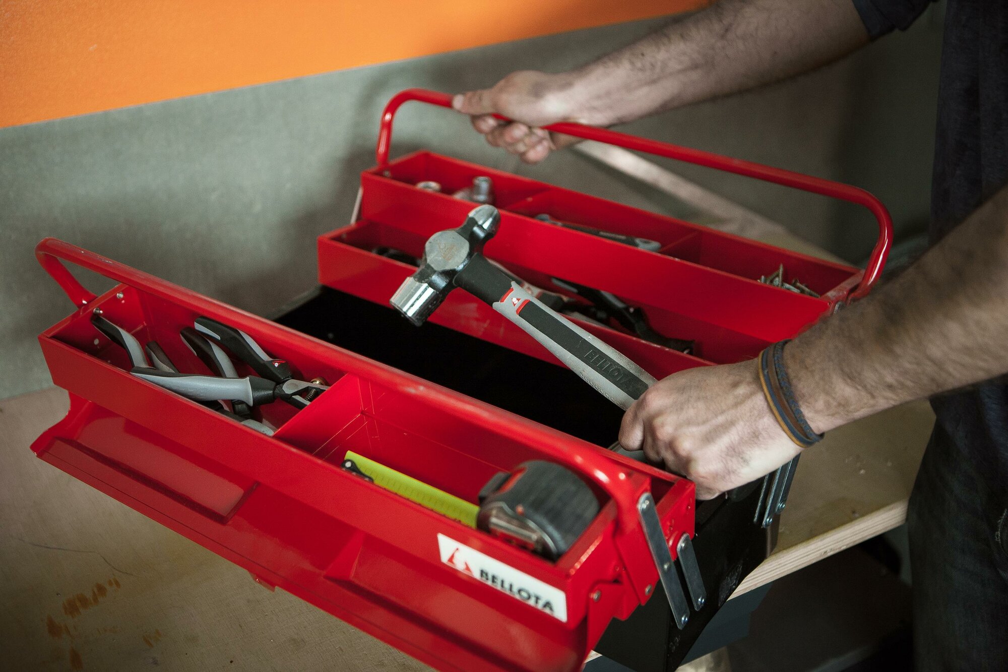 Caja portaherramientas metálica de 2 alturas / 6902500