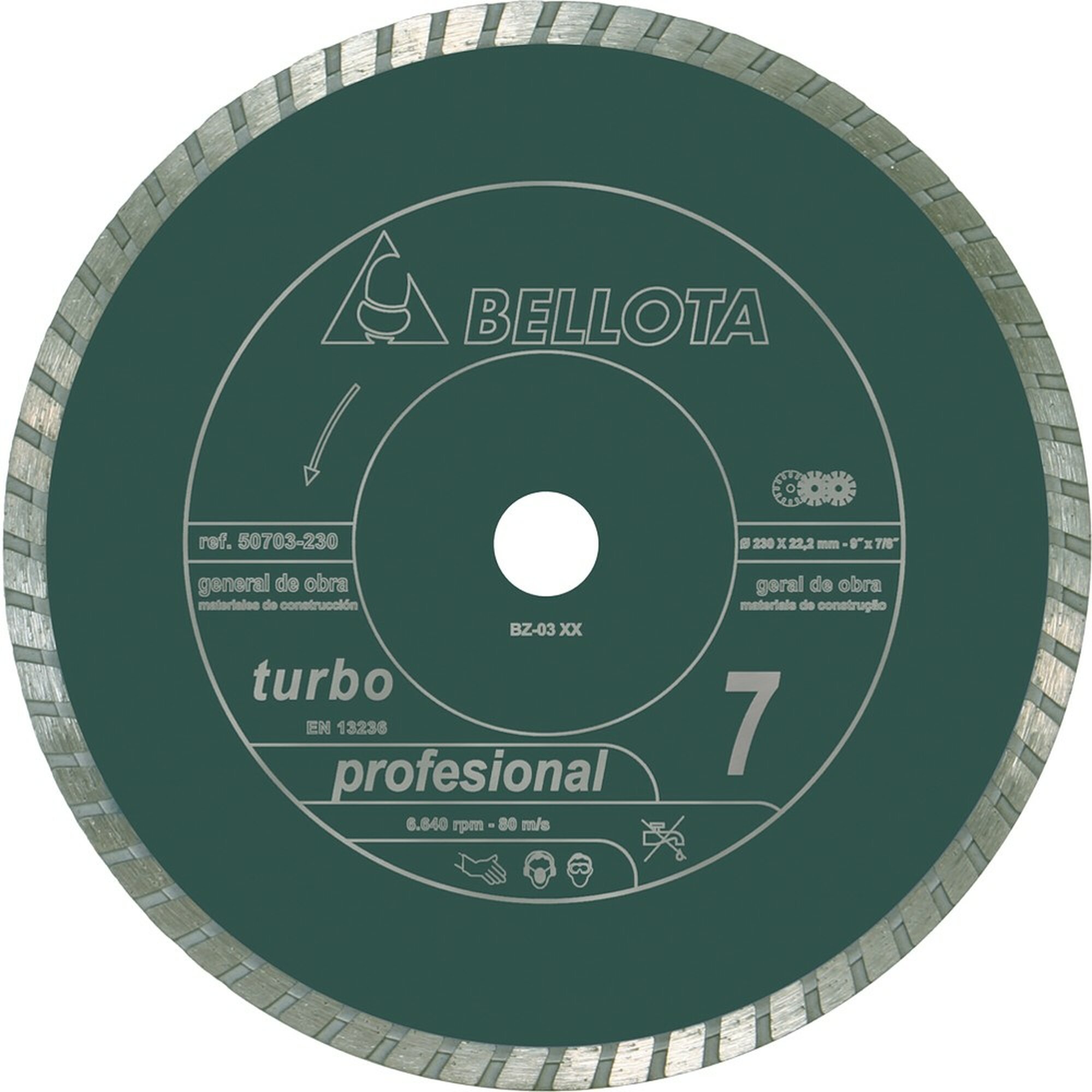 Disco diamante turbo general de obra Pro7 corte seco / 50703