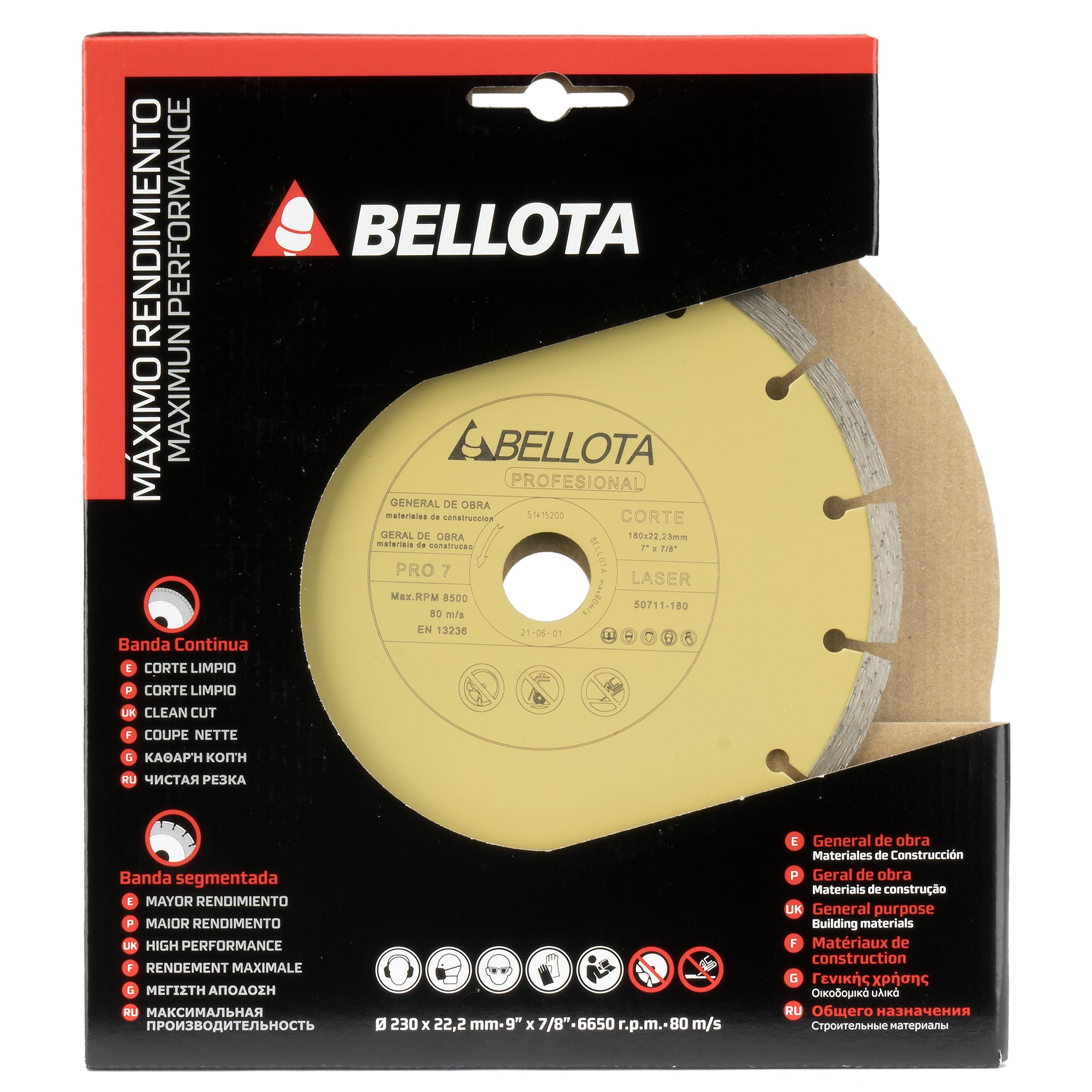 Disco diamante segmentado general de obra Pro7 corte seco / 50711