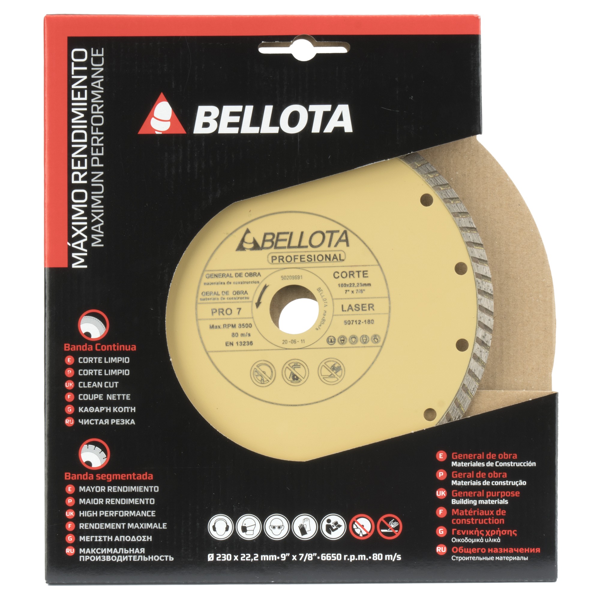 Disco diamante turbo general de obra Pro7 corte seco / 50712