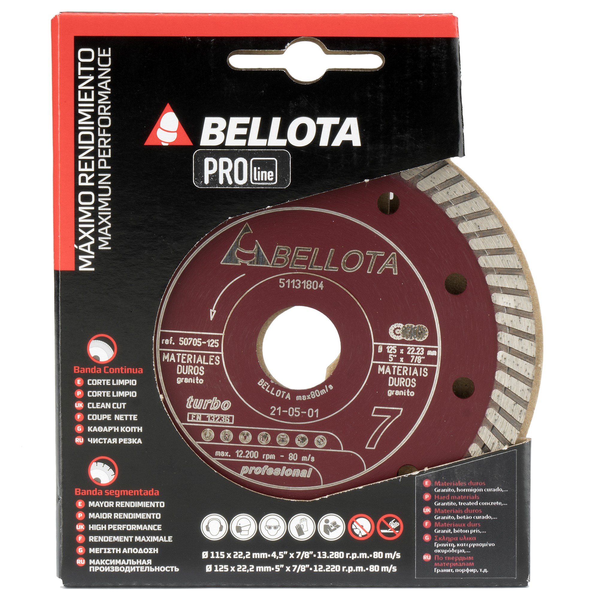 Disco diamante turbo para materiales duros Pro7 corte seco / 50705