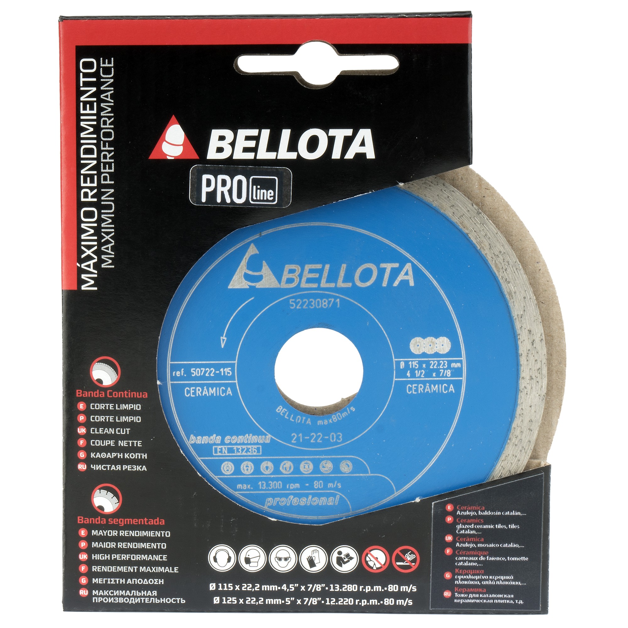 Disco diamante banda continua para cerámica Pro corte seco / 50722