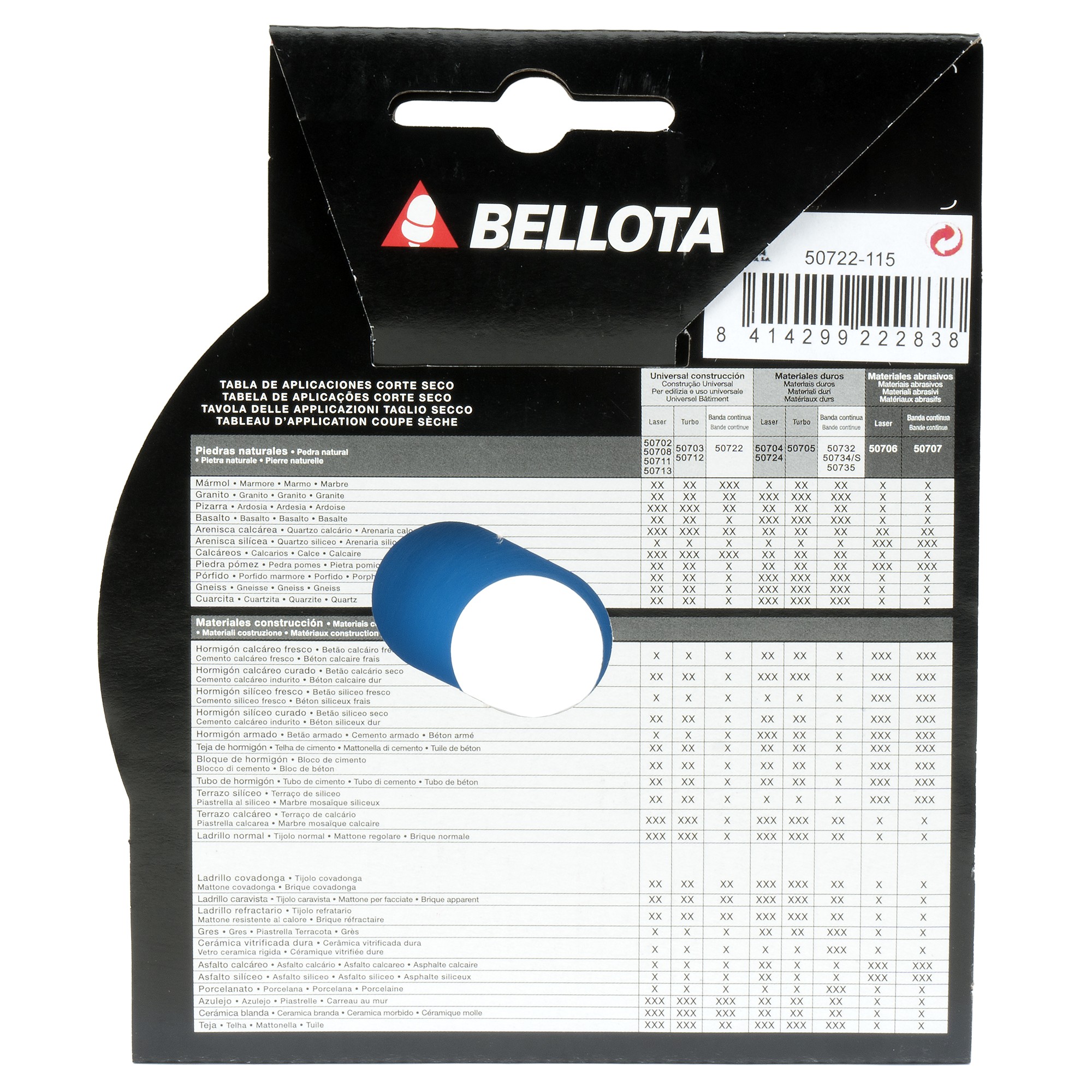 Disco diamante banda continua para cerámica Pro corte seco / 50722