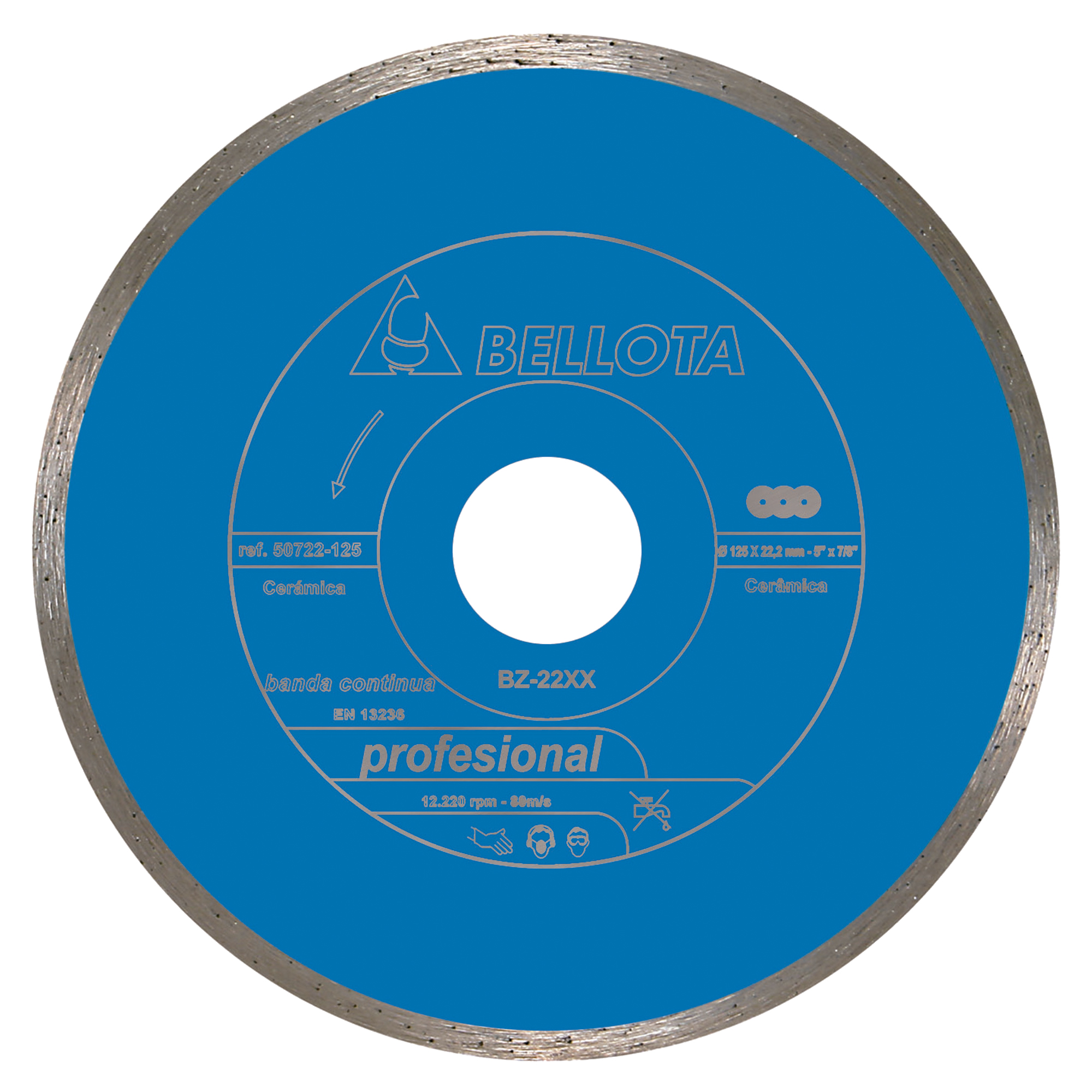 Disco diamante banda continua para cerámica Pro corte seco / 50722