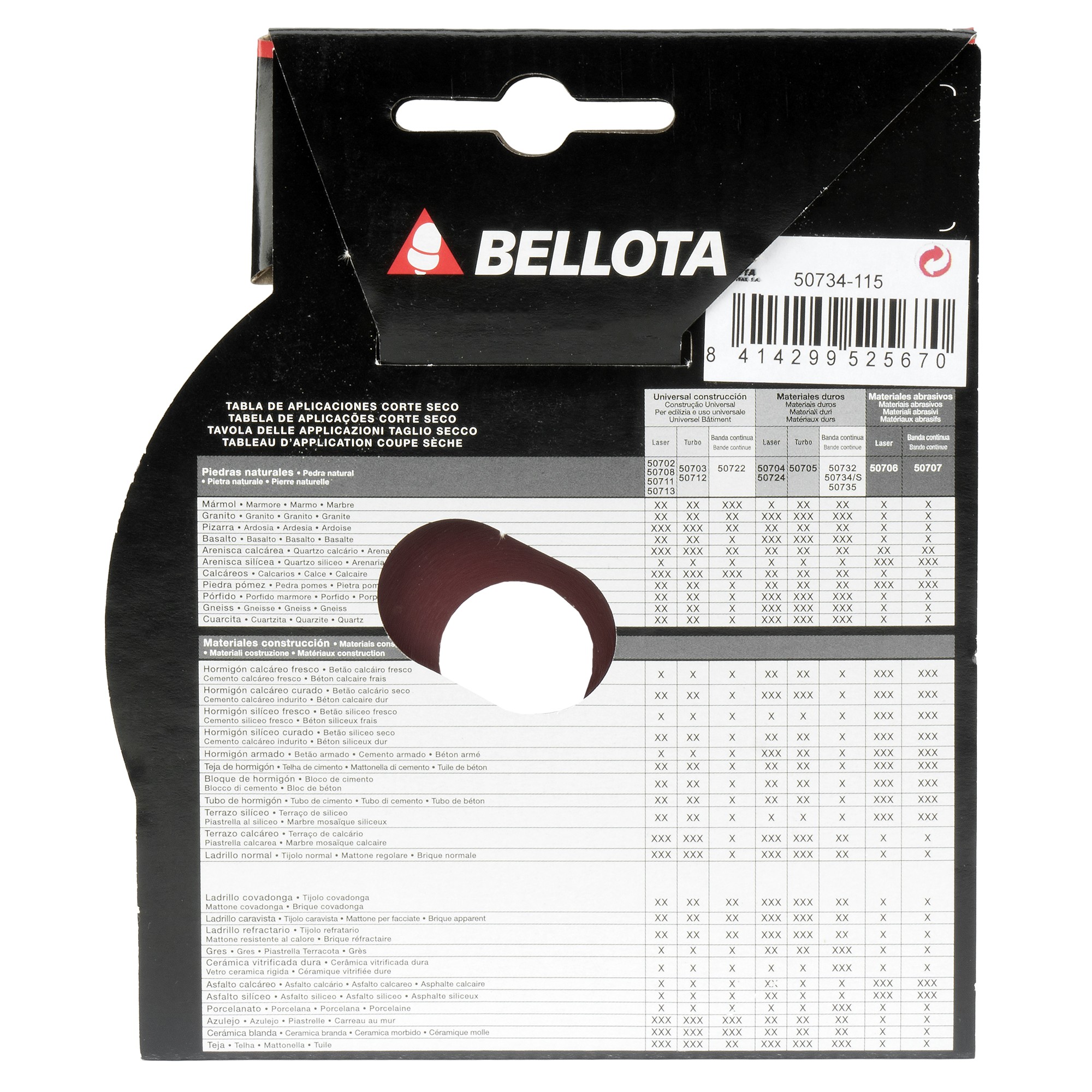 Disco diamante banda continua para porcelánico Pro corte seco / 50734