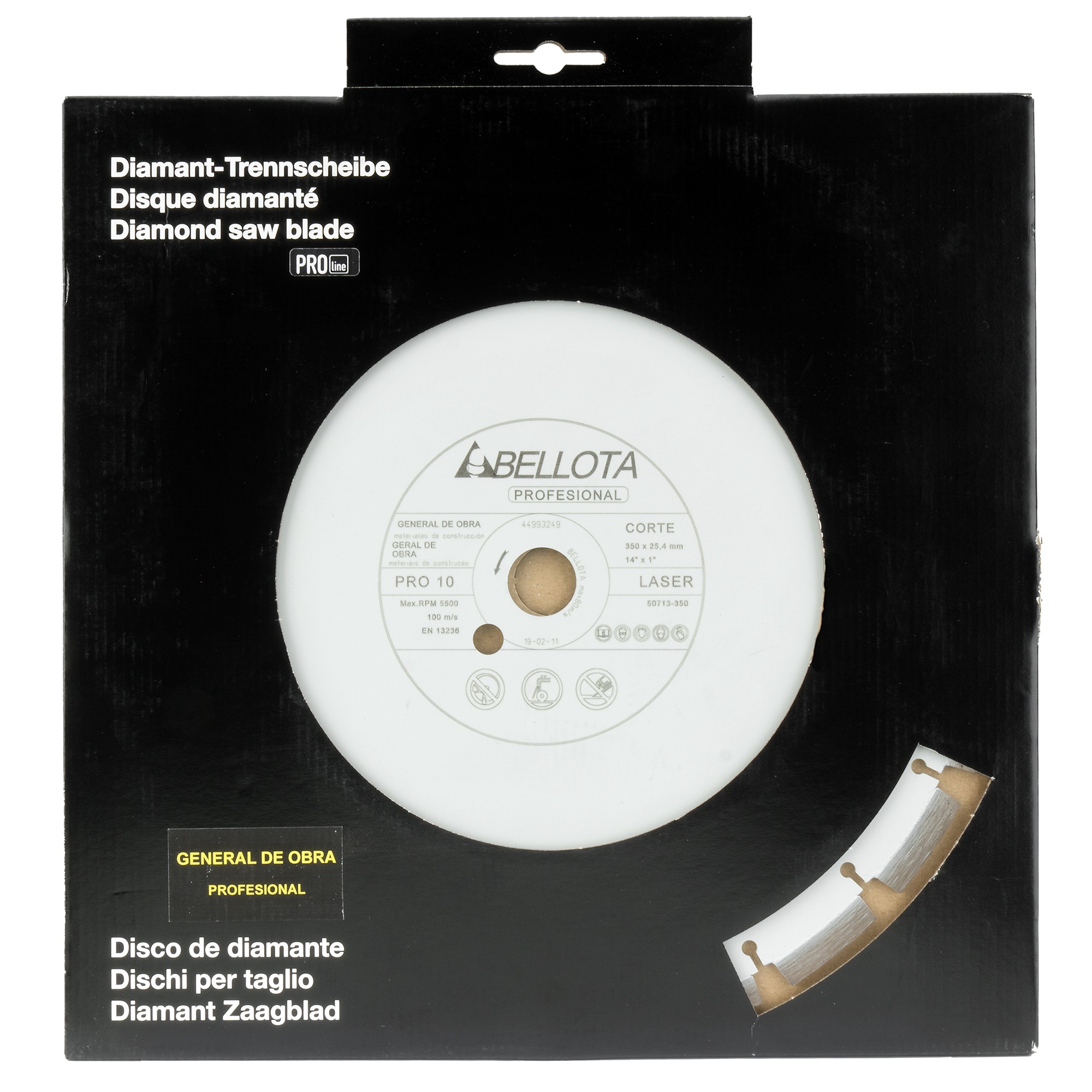 Disco diamante segmentado general de obra pro8 corte húmedo / 50713