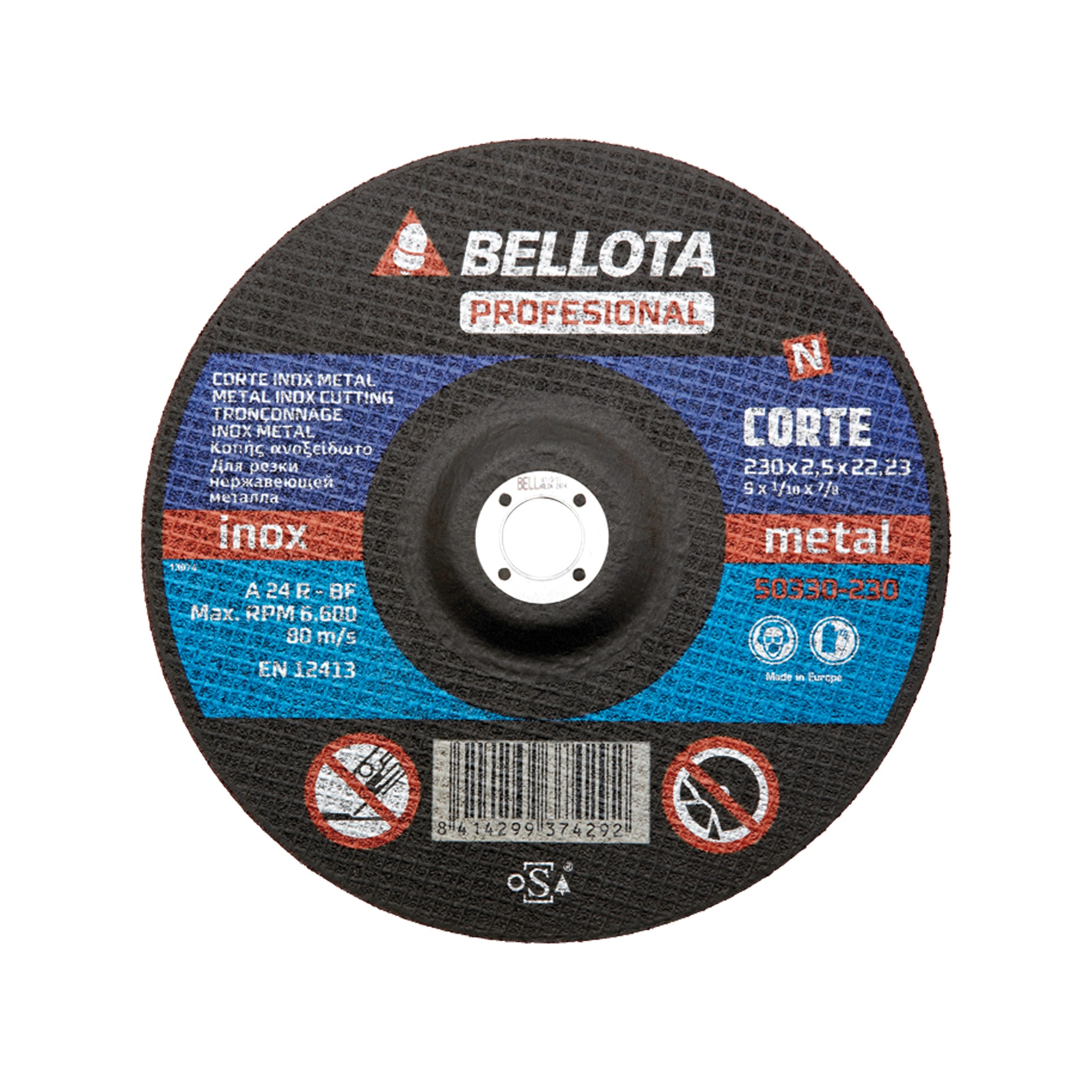 Disco abrasivo profesional para corte inox-metal, 2,5 mm / 50330