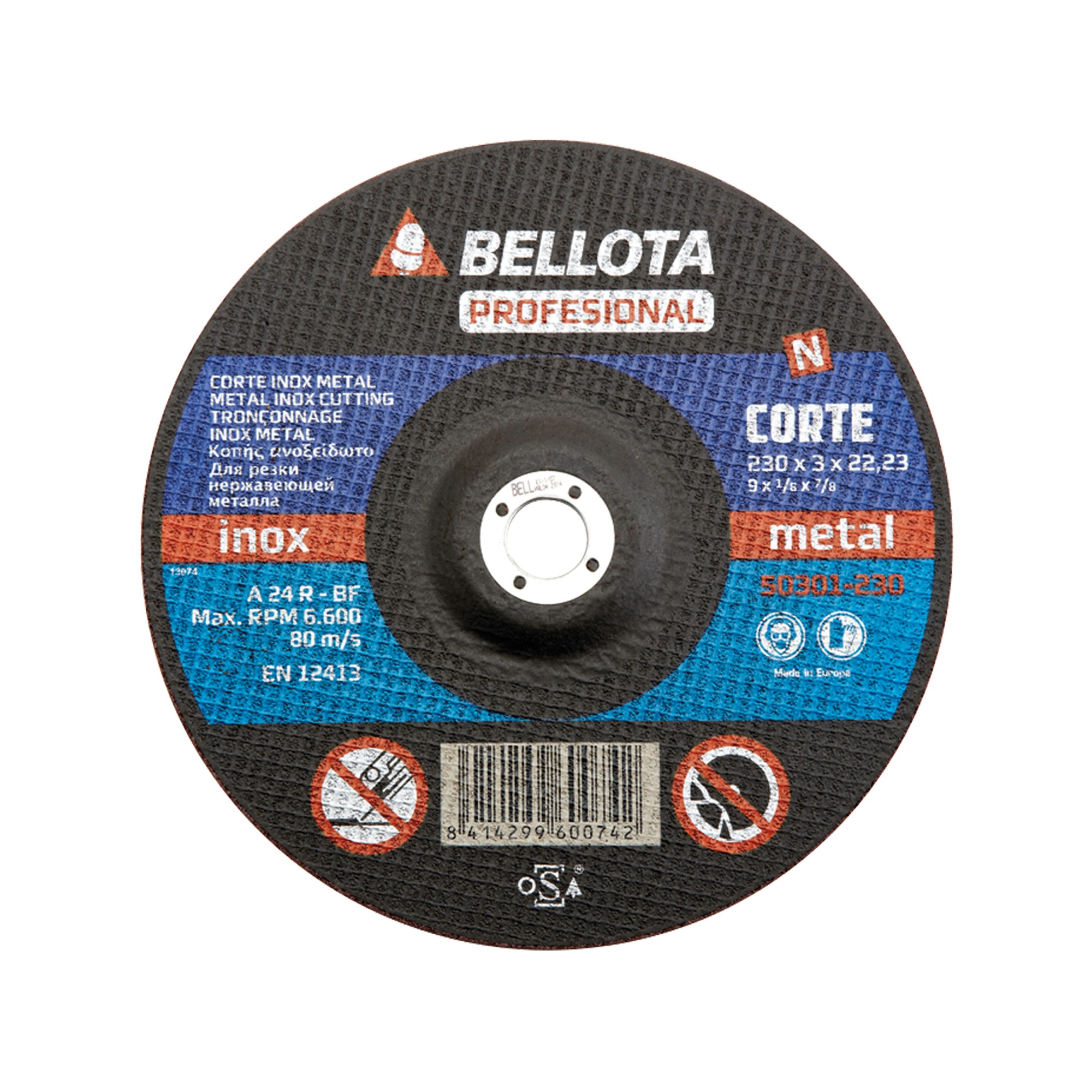 Disco abrasivo profesional para corte inox-metal, 3 mm / 50301