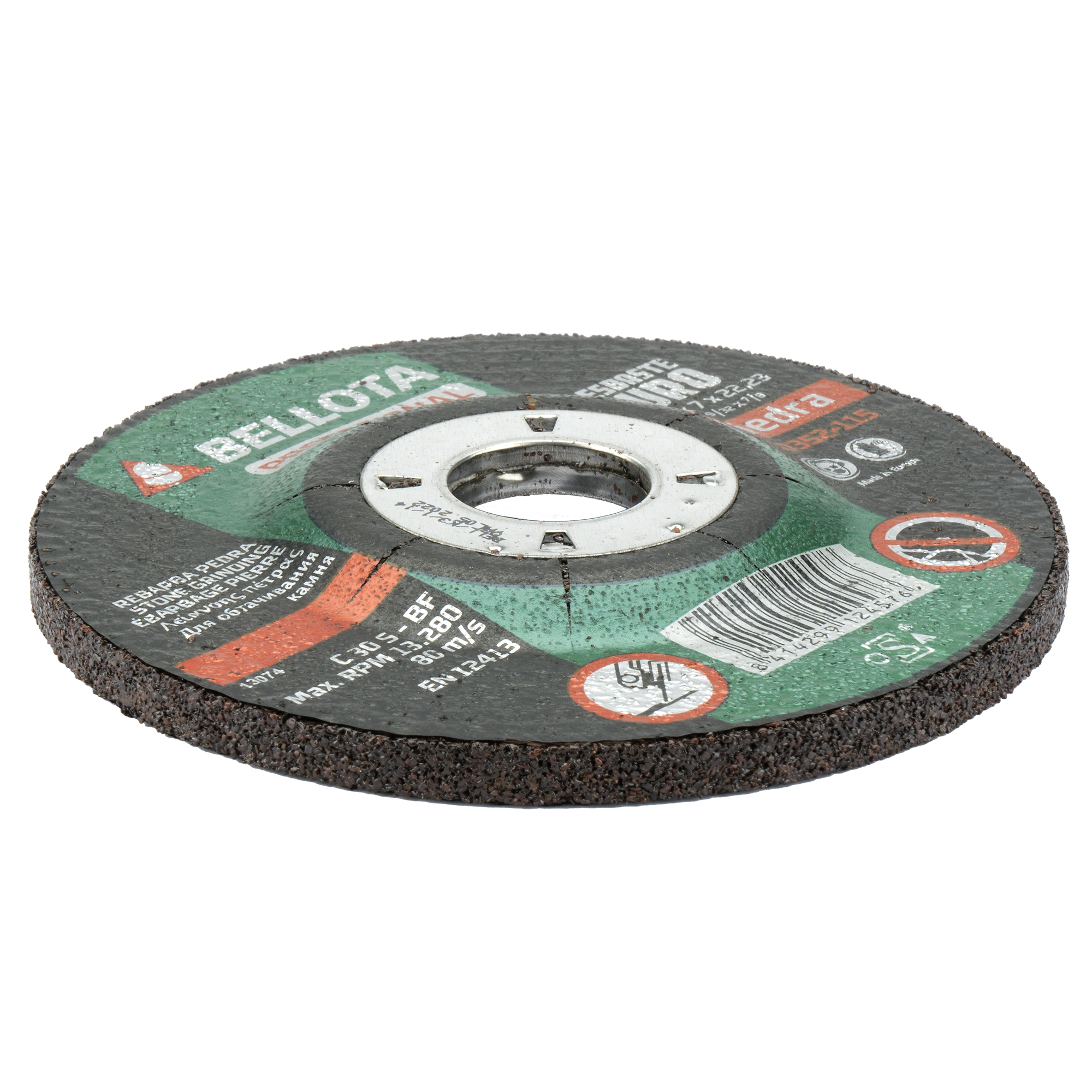 Disco abrasivo profesional para desbaste piedra, 7 mm / 50352