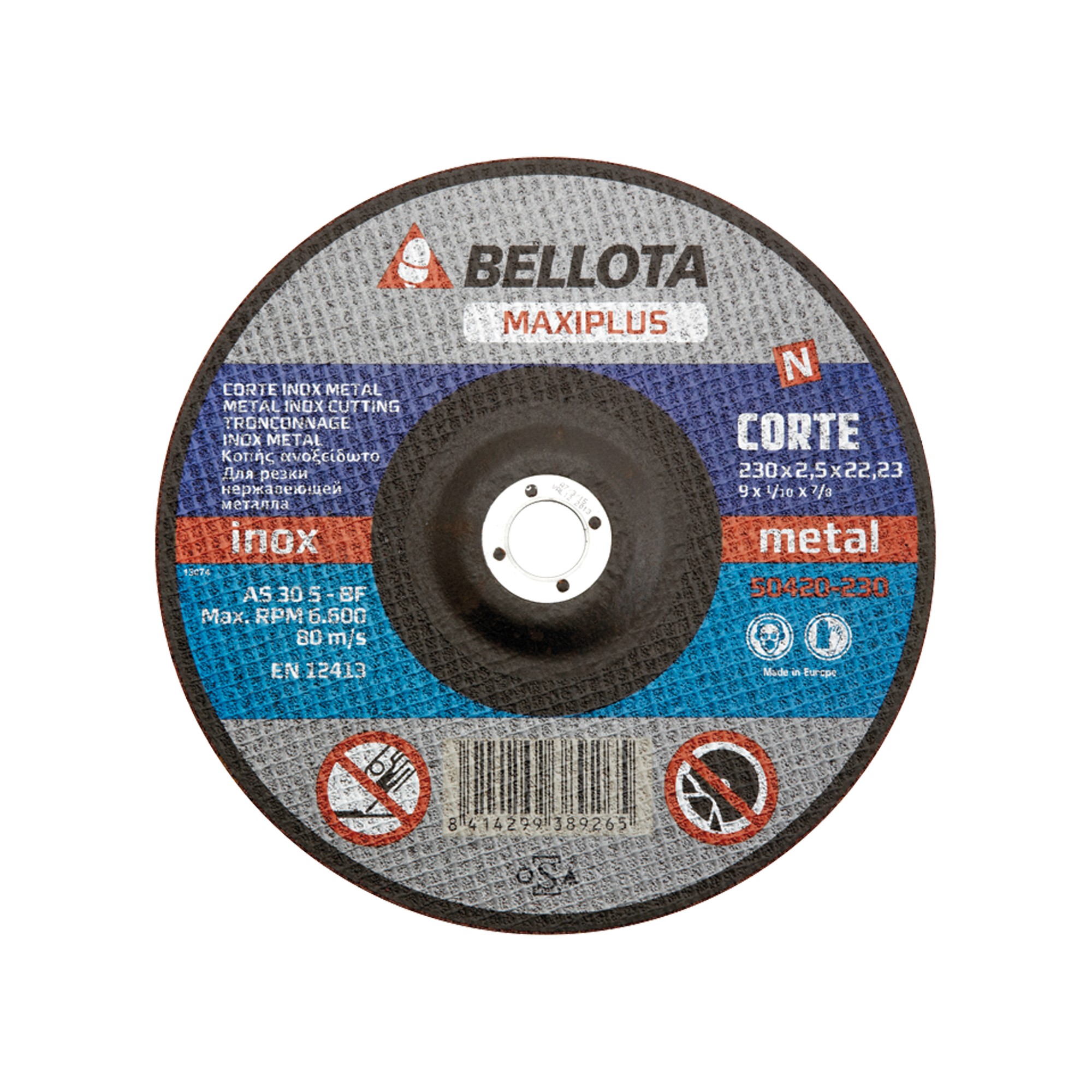 Disco abrasivo maxiplus para corte inox-metal, 2,5 mm / 50420