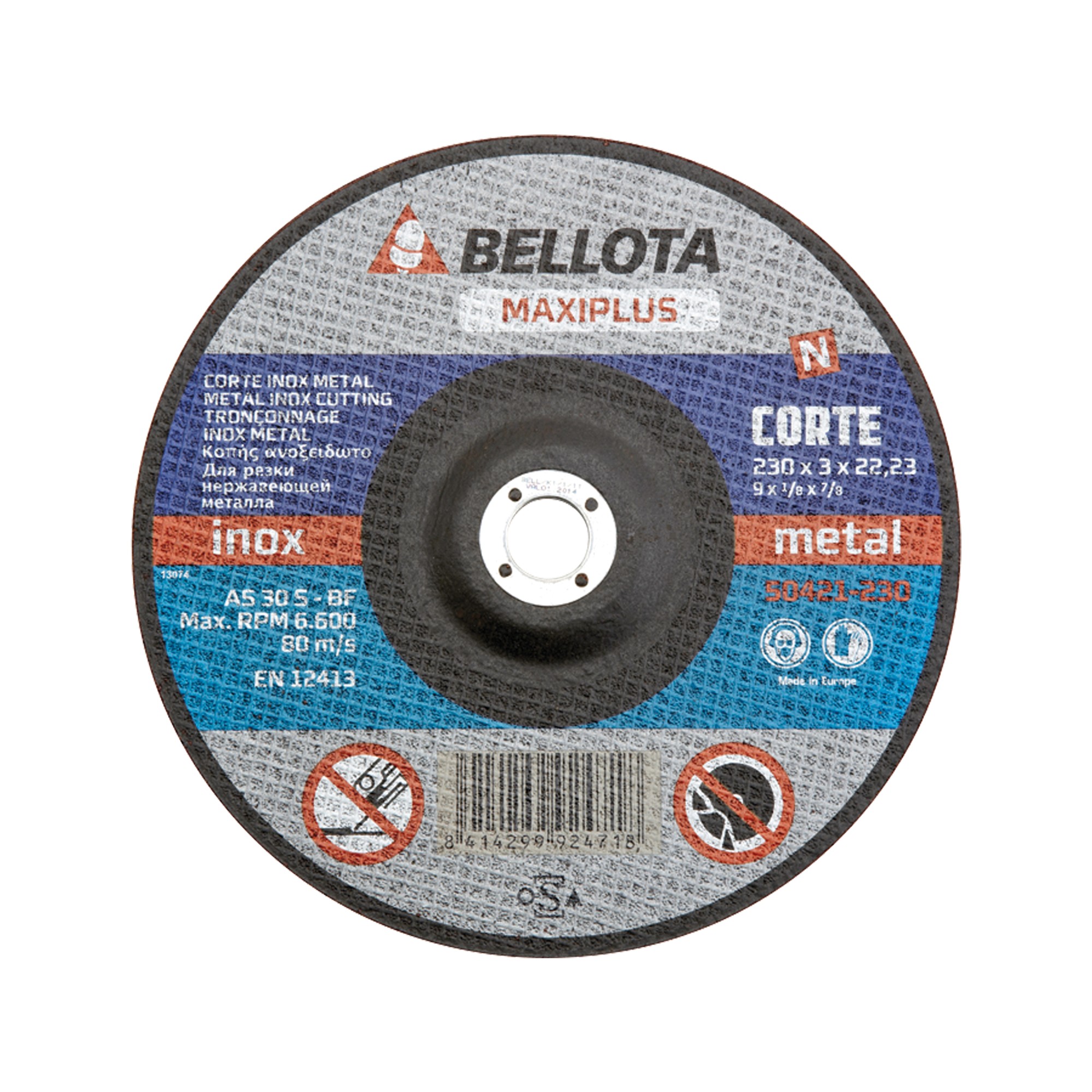 Disco abrasivo maxiplus para corte inox-metal, 3 mm / 50421