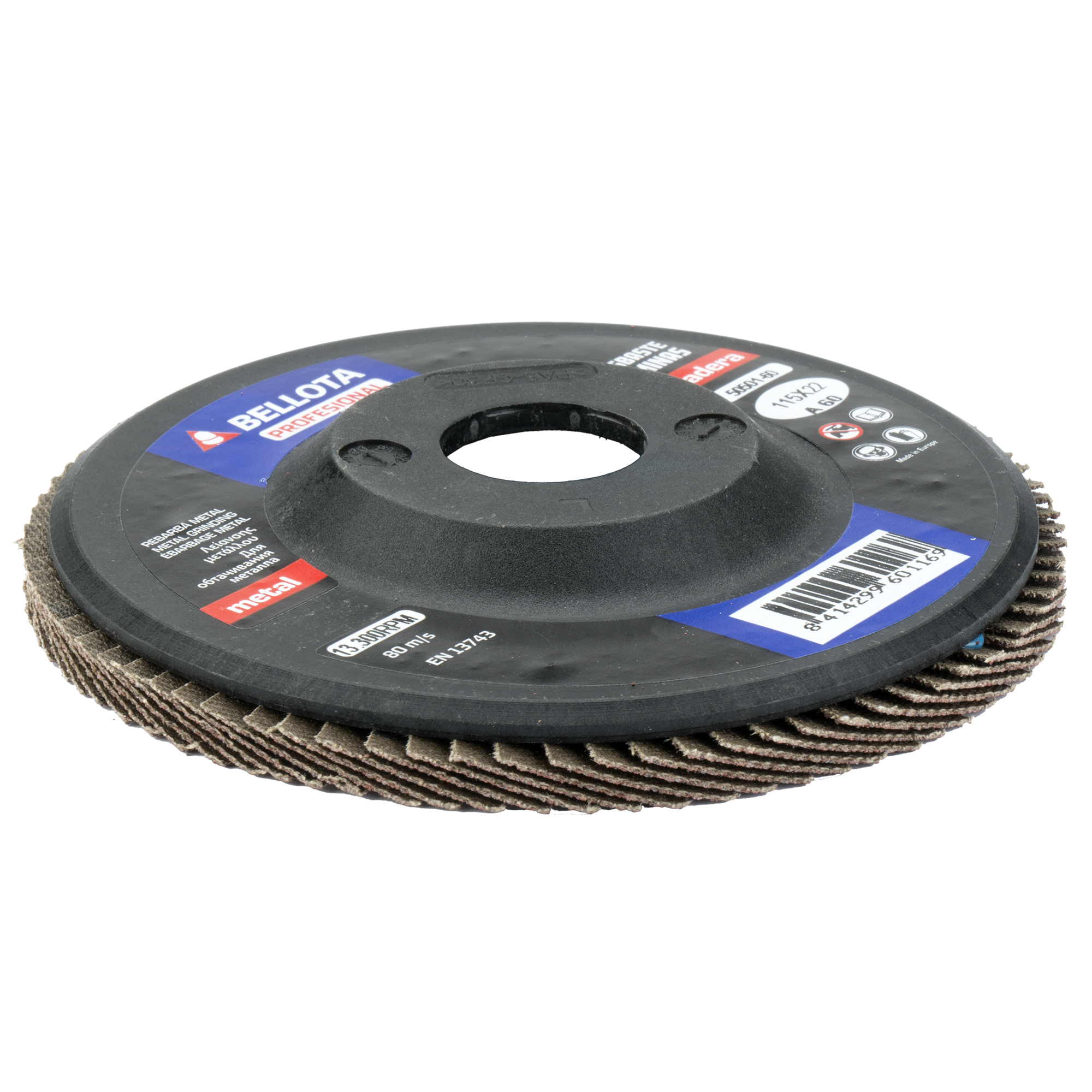 Disco de láminas base plana poliamida para desbaste madera-metal, grano A / 50501