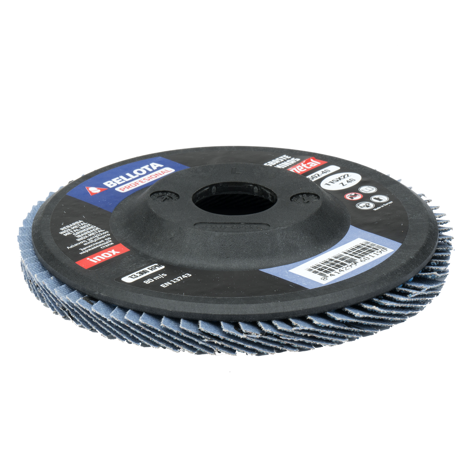 Disco de láminas base plana poliamida para desbaste inox-metal, grano AZ / 50502