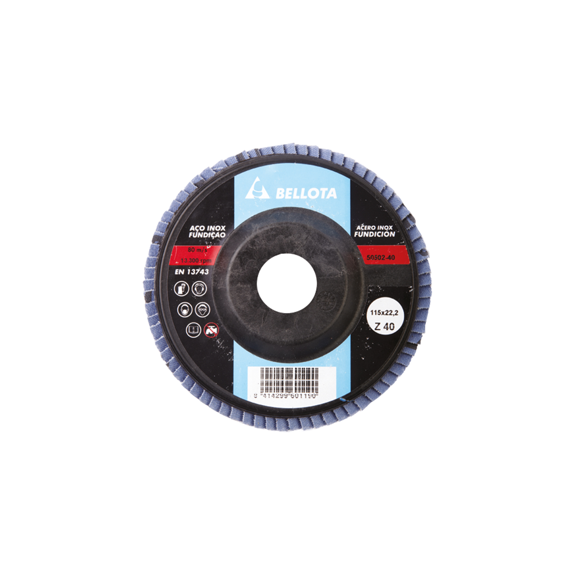 Disco de láminas base plana poliamida para desbaste inox-metal, grano AZ / 50502