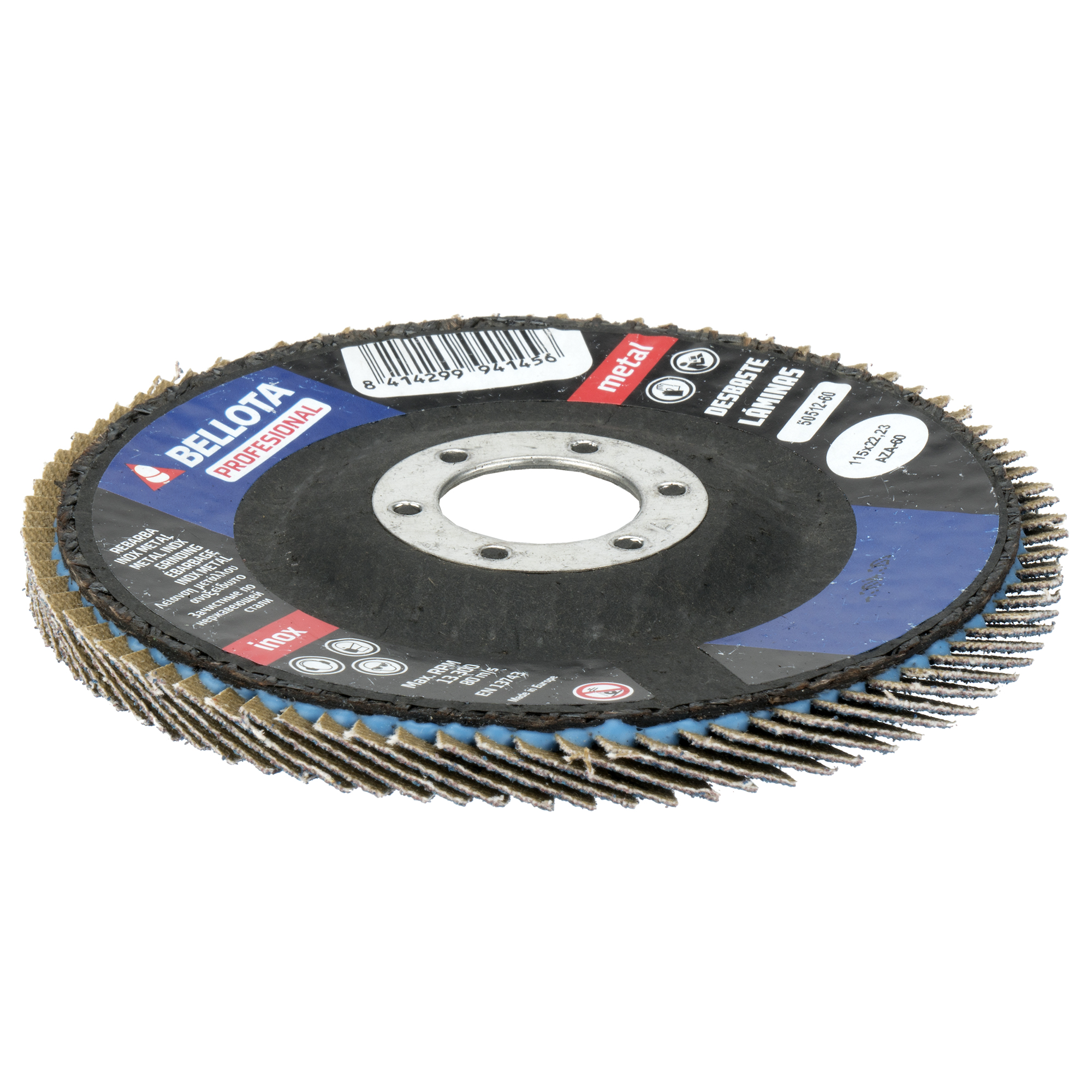 Disco de láminas base fibra cóncava para desbaste inox-metal, grano AZ / 50512