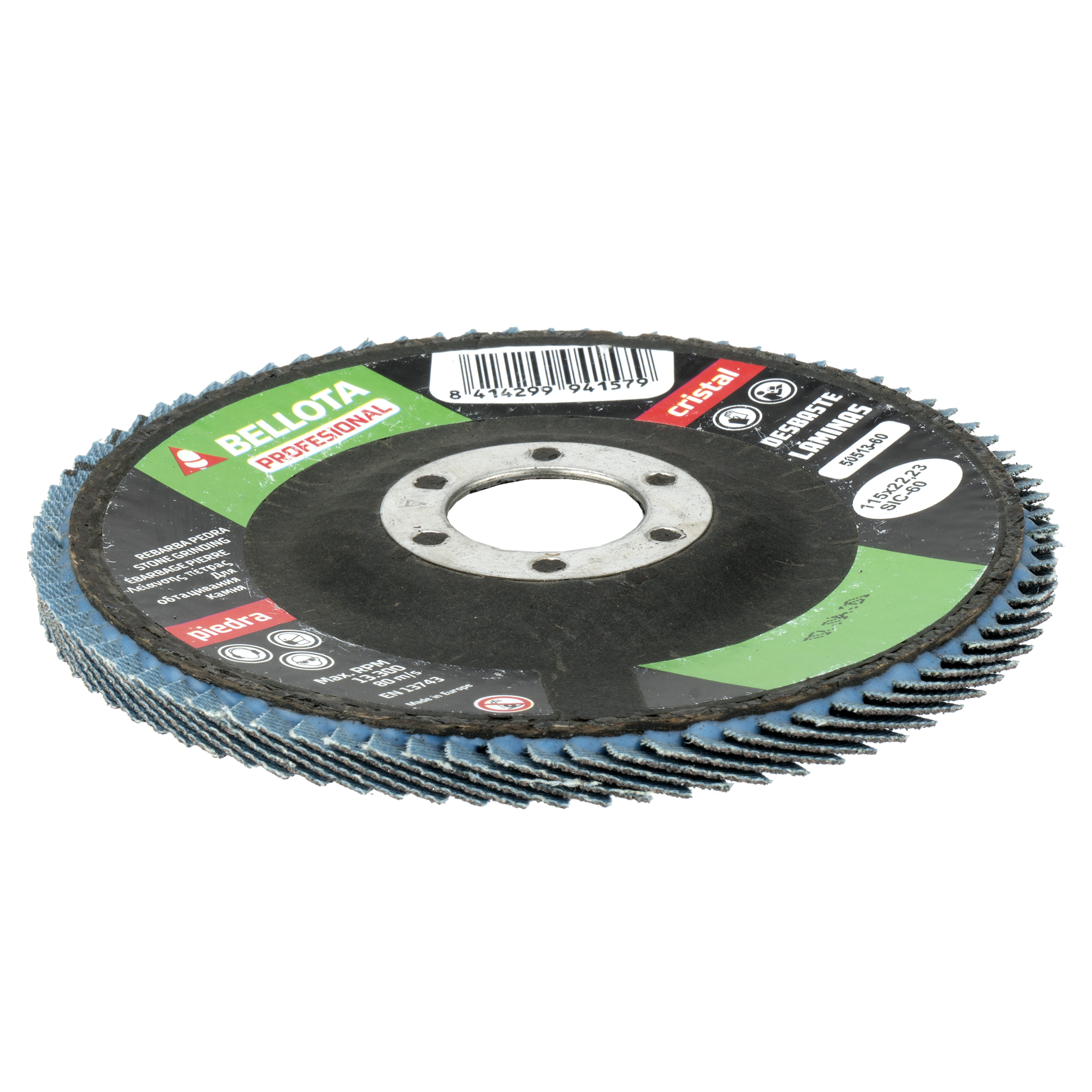 Disco de láminas base fibra cóncava para desbaste piedra, grano SiC / 50513