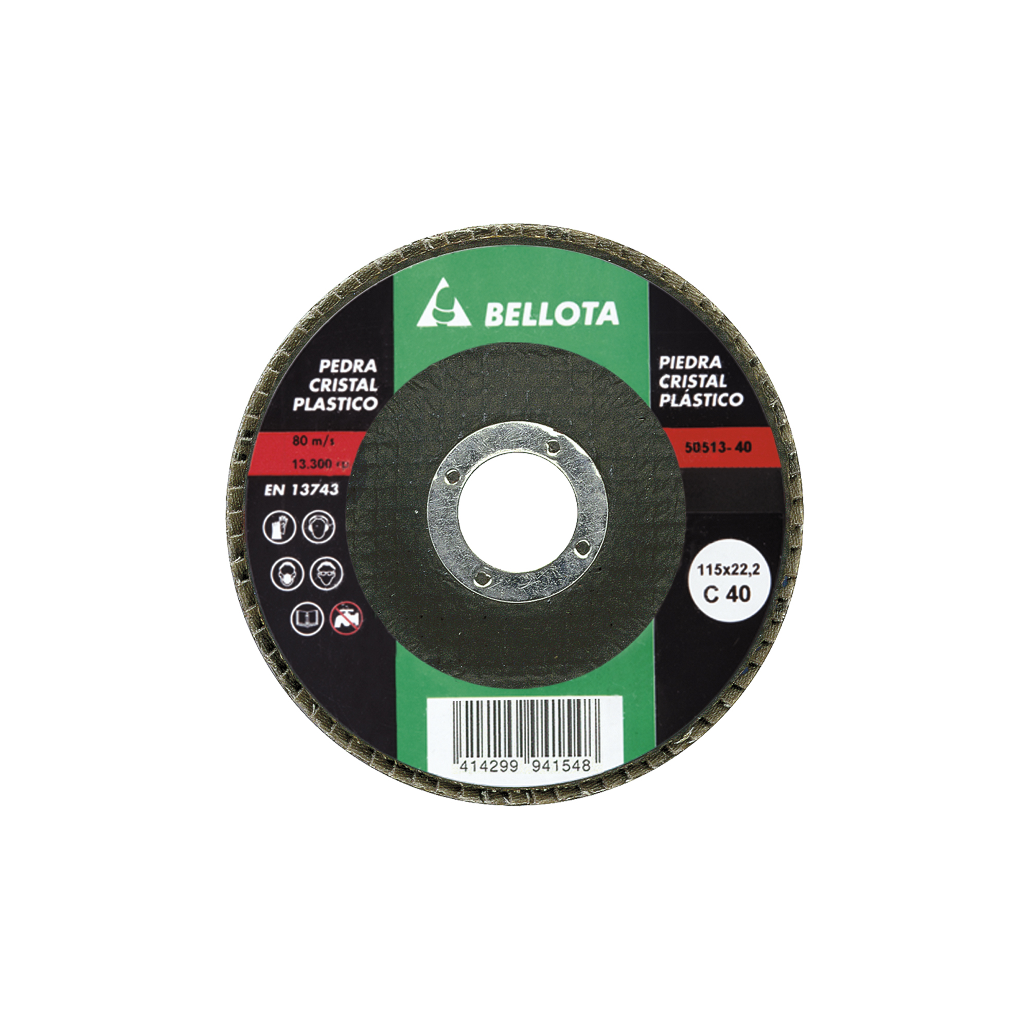 Disco de láminas base fibra cóncava para desbaste piedra, grano SiC / 50513