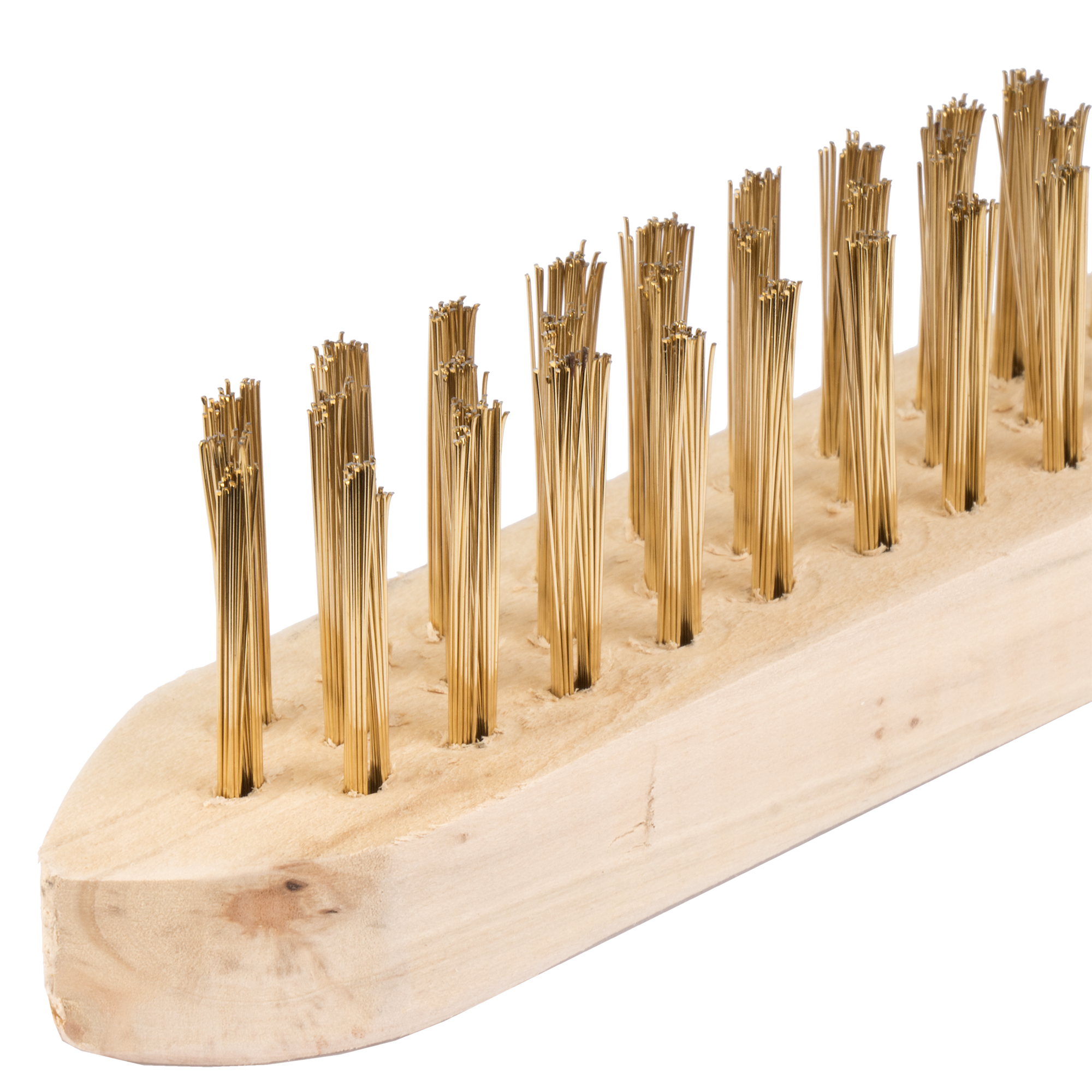 Cepillo manual con mango de madera, alambre de acero latonado recto / 50801