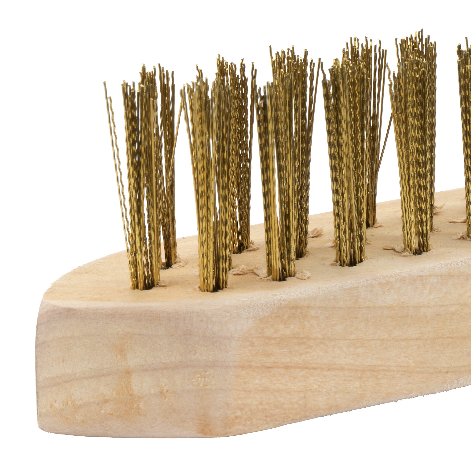 Cepillo manual con mango de madera, alambre de latón ondulado / 50803