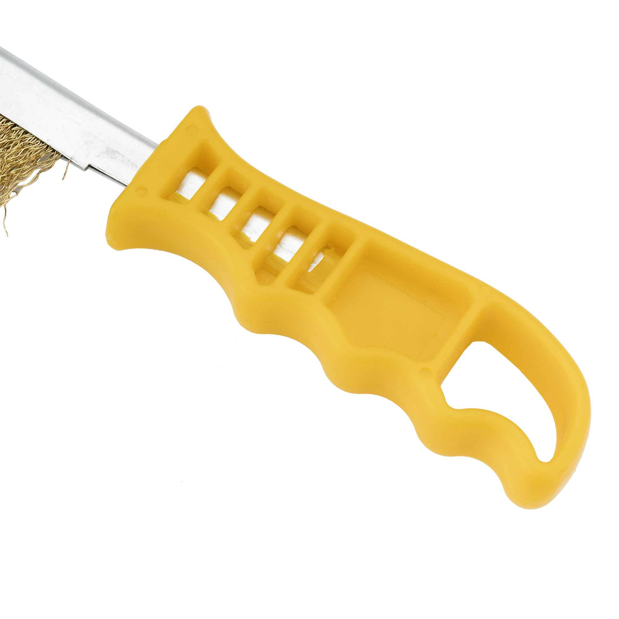 Cepillo manual con mango de plástico, alambre de latón ondulado / 50806L