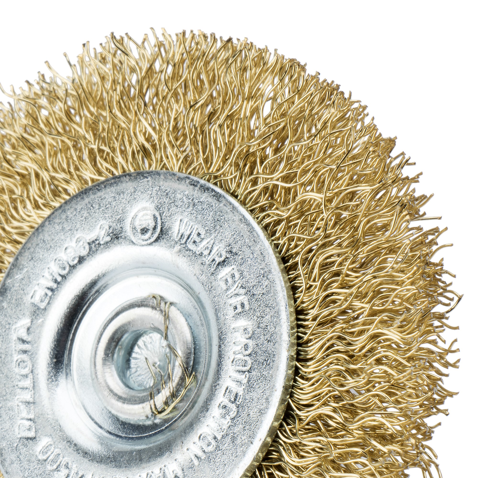 Cepillo circular con perno, alambre de acero latonado ondulado / 50807