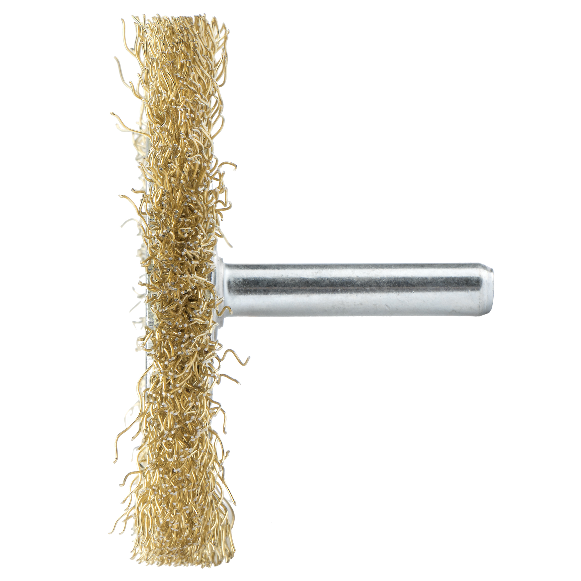 Cepillo circular con perno, alambre de acero latonado ondulado / 50807