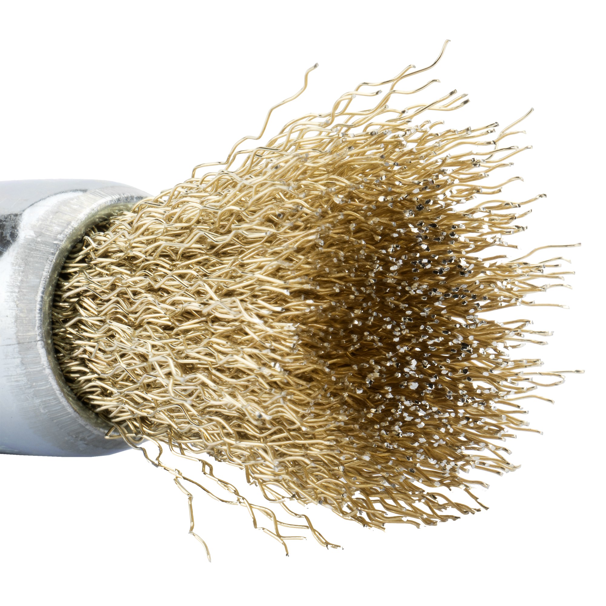 Cepillo brocha con perno, alambre de acero latonado ondulado / 50809