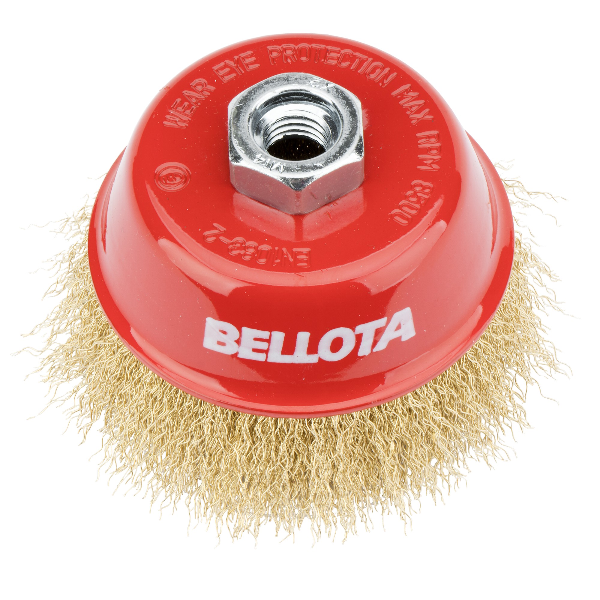 Cepillo de taza, alambre de acero latonado ondulado / 50812